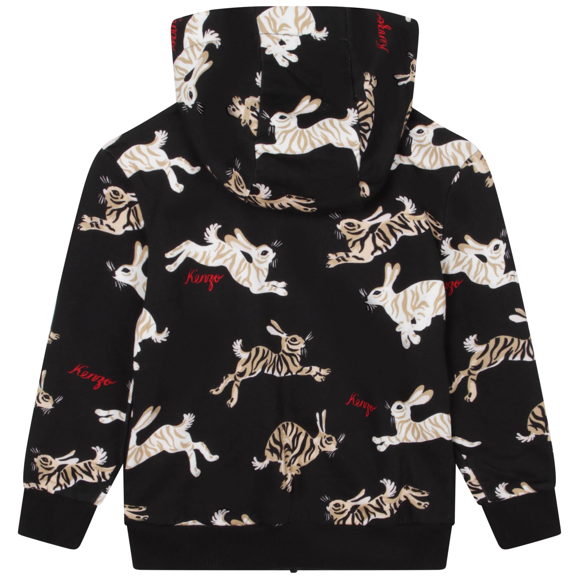 Boys Black Printed ZiP-Up Top