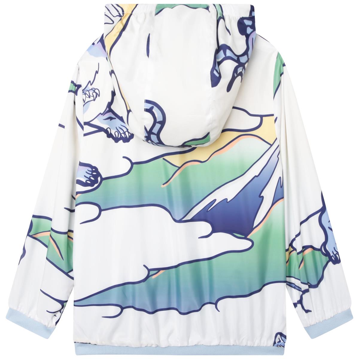 Boys Blue Printed Zip-Up Jacket