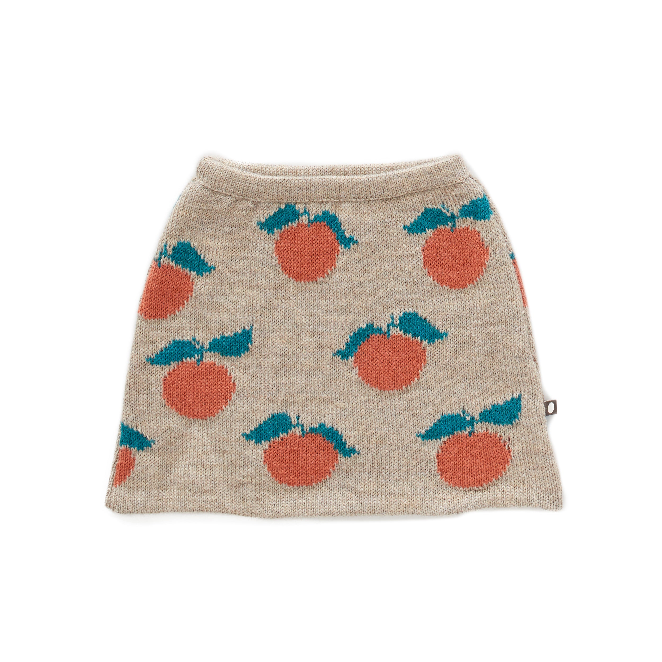Girls Beige & Apricot Pattern Alpaca Skirt