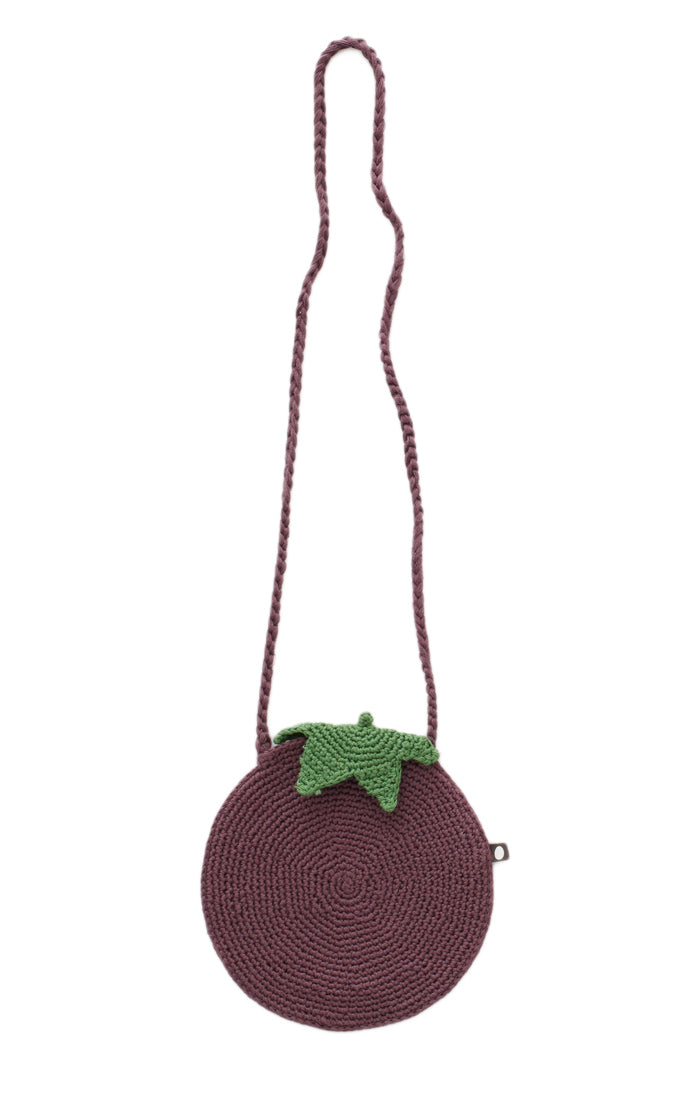 Girls Purple Cotton Knit Purse
