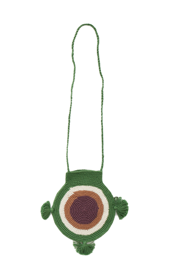 Girls Green Cotton Knit Purse