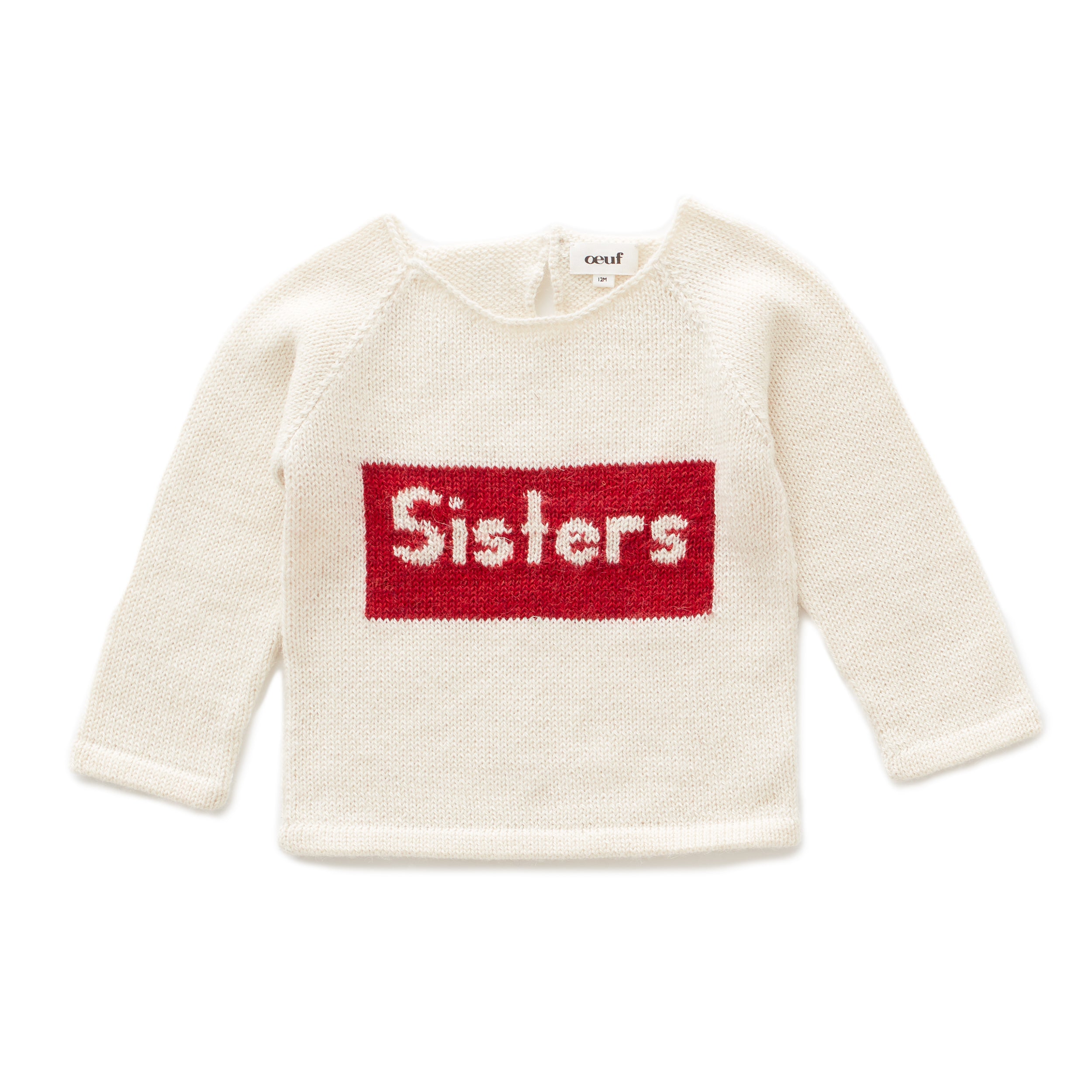 Girls White Sisters Alpaca Sweater