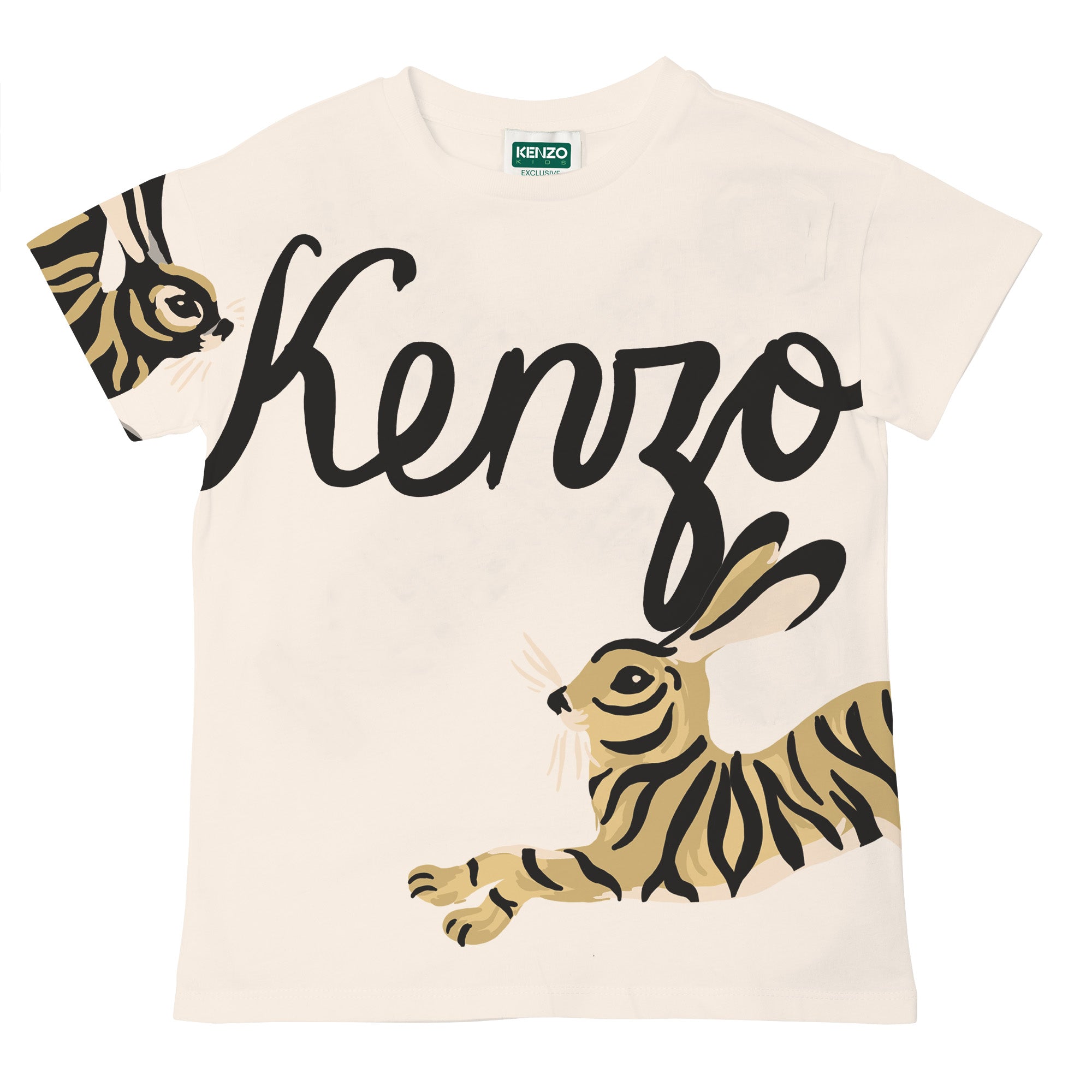 Boys & Girls White Printed Cotton T-Shirt
