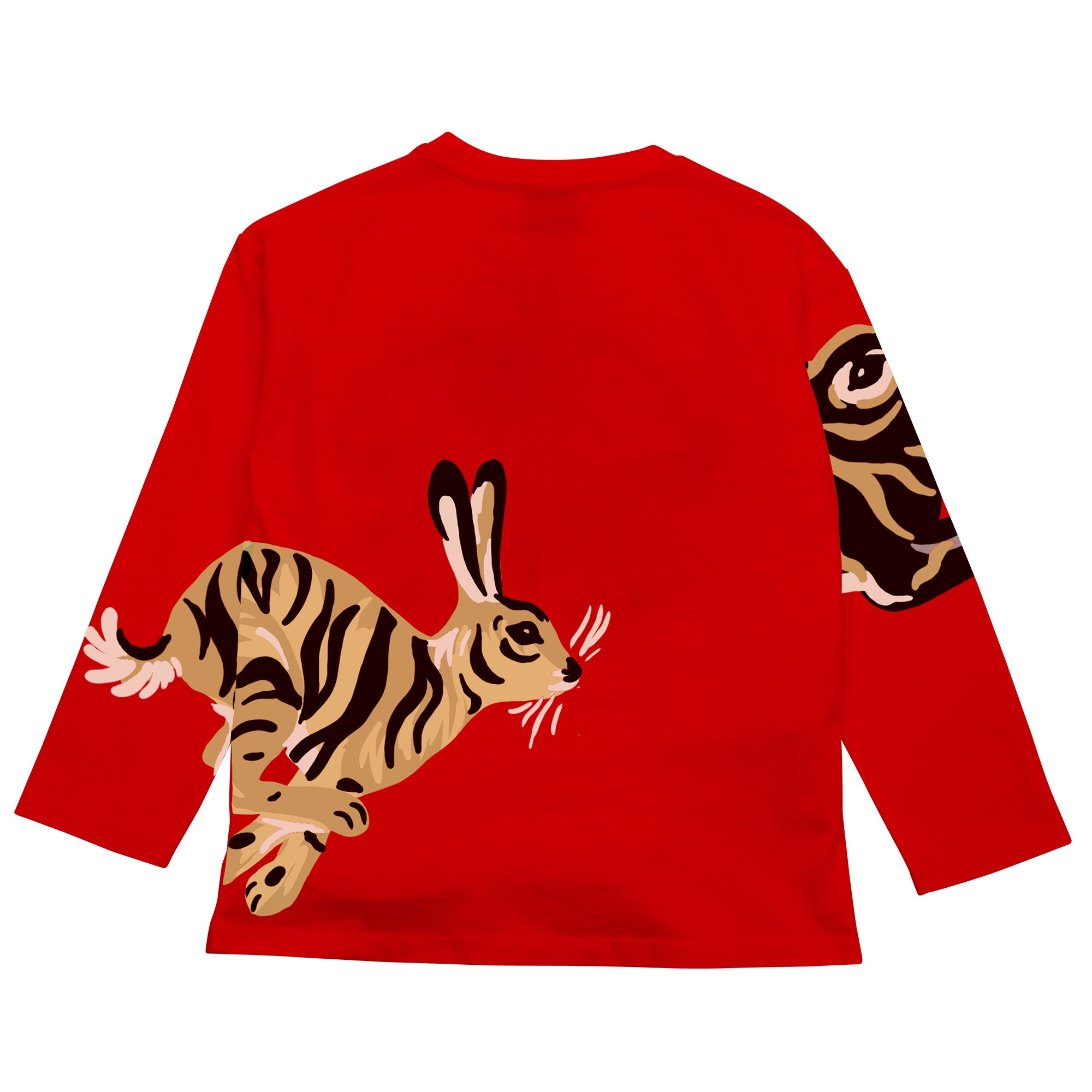 Boys & Girls Red Printed Cotton T-Shirt