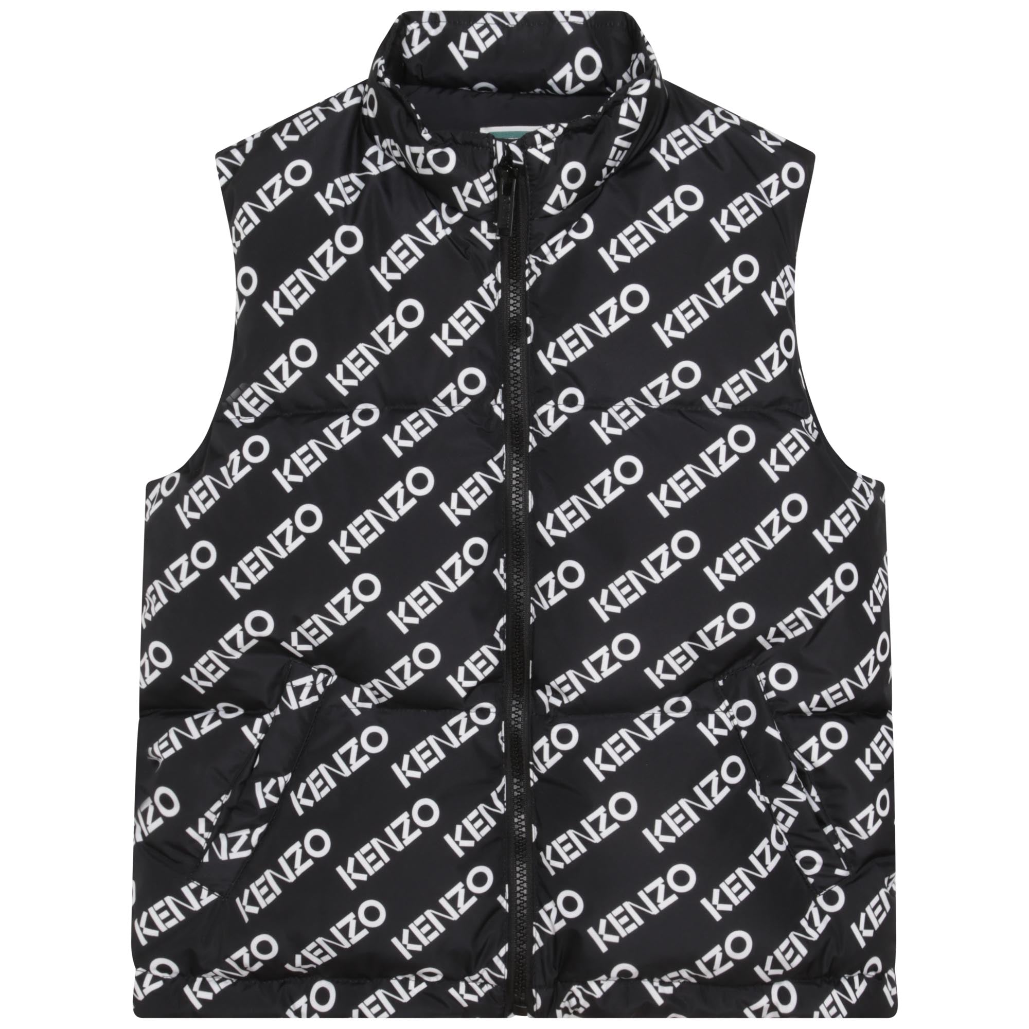 Boys & Girls Black Logo Padded Down Gilet