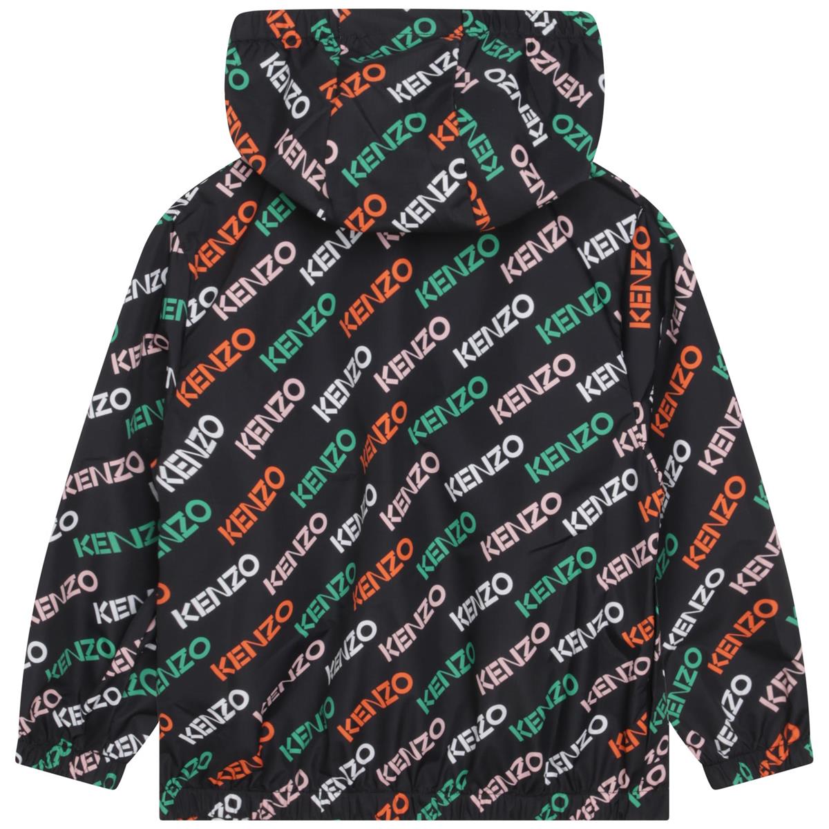 Girls Black Logo Zip-Up Top