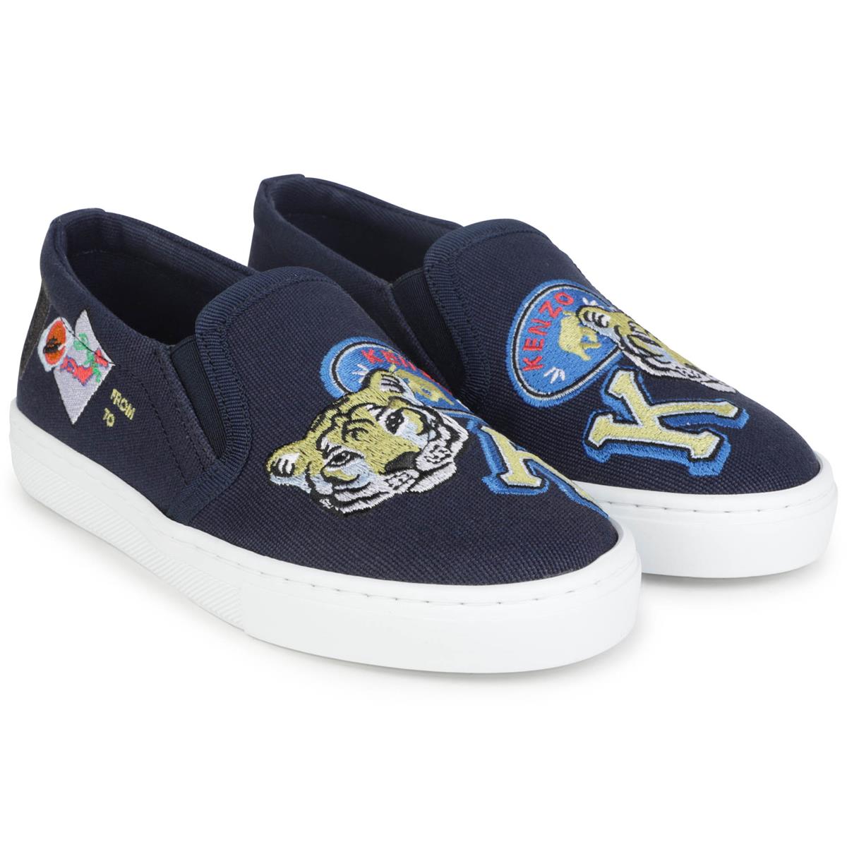 Boys & Girls Navy Logo Shoes