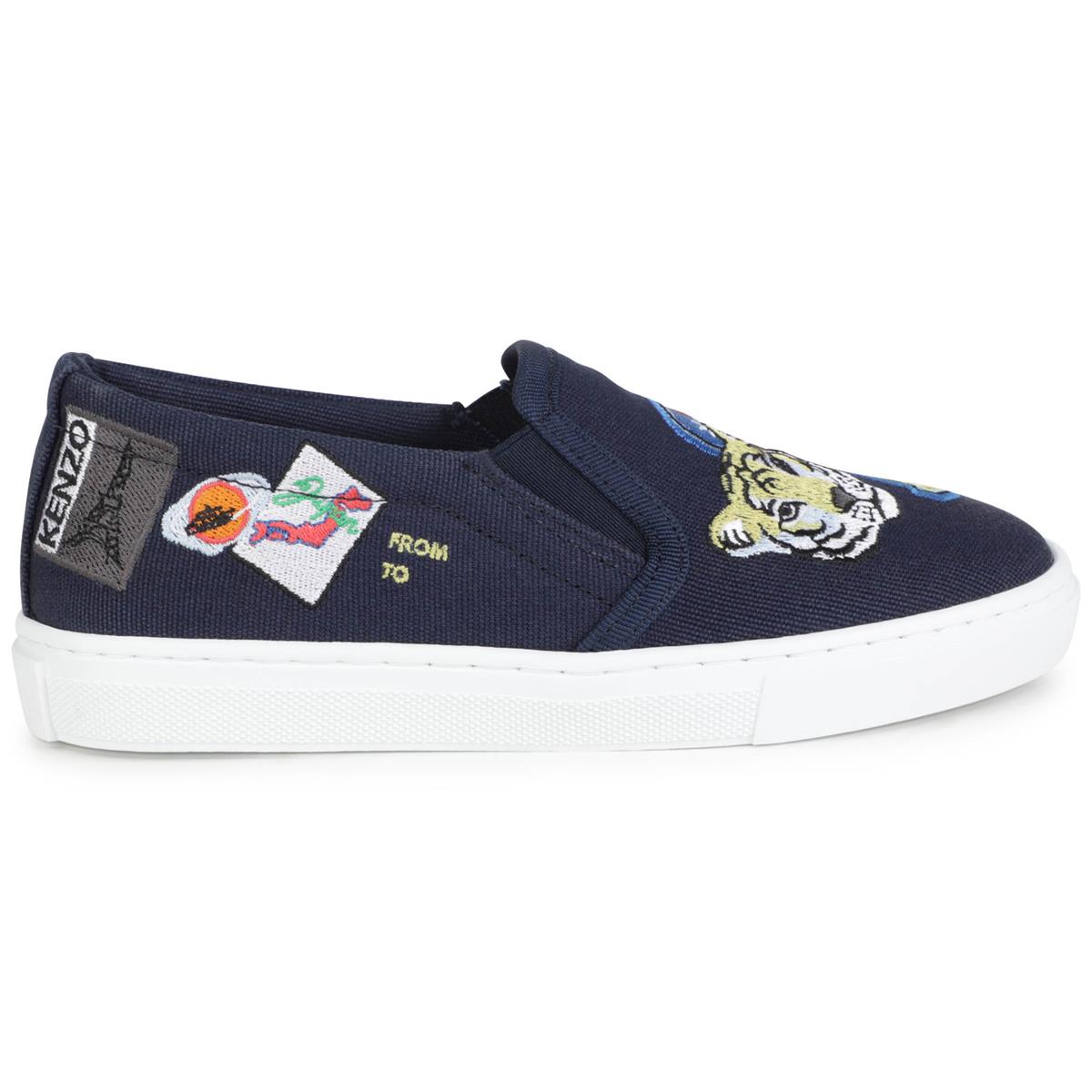 Boys & Girls Navy Logo Shoes