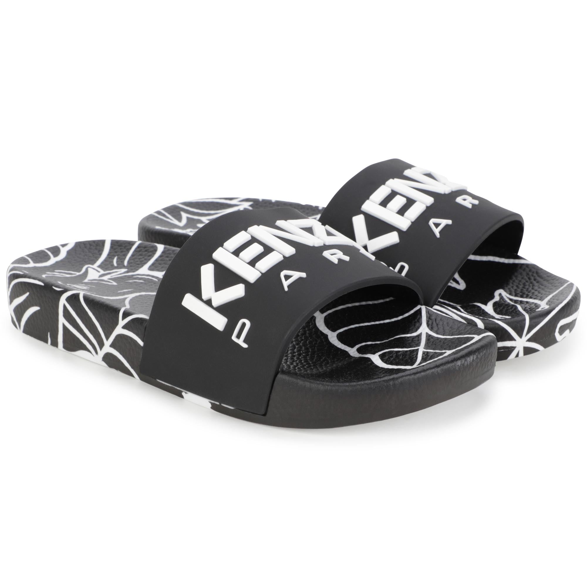 Boys & Girls Black Logo Sandals