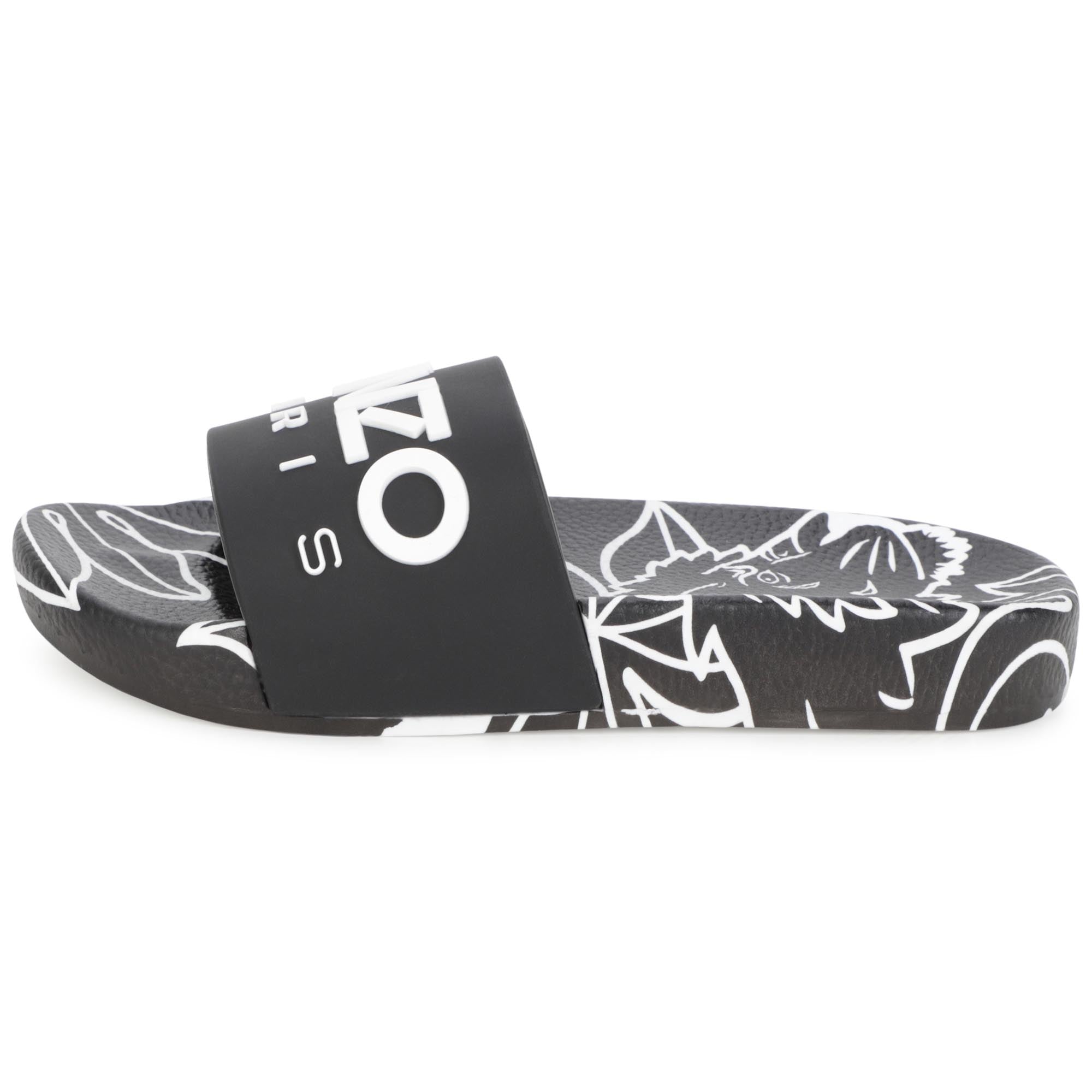 Boys & Girls Black Logo Sandals