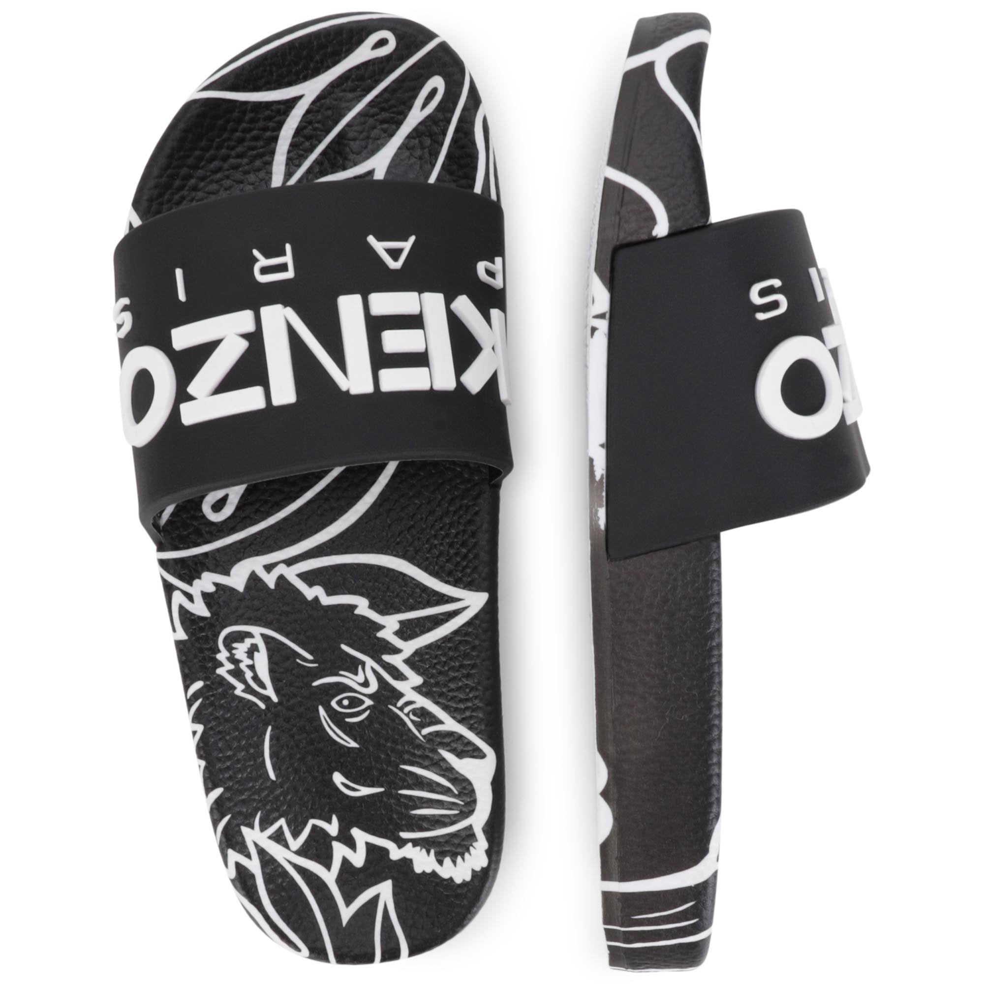 Boys & Girls Black Logo Sandals