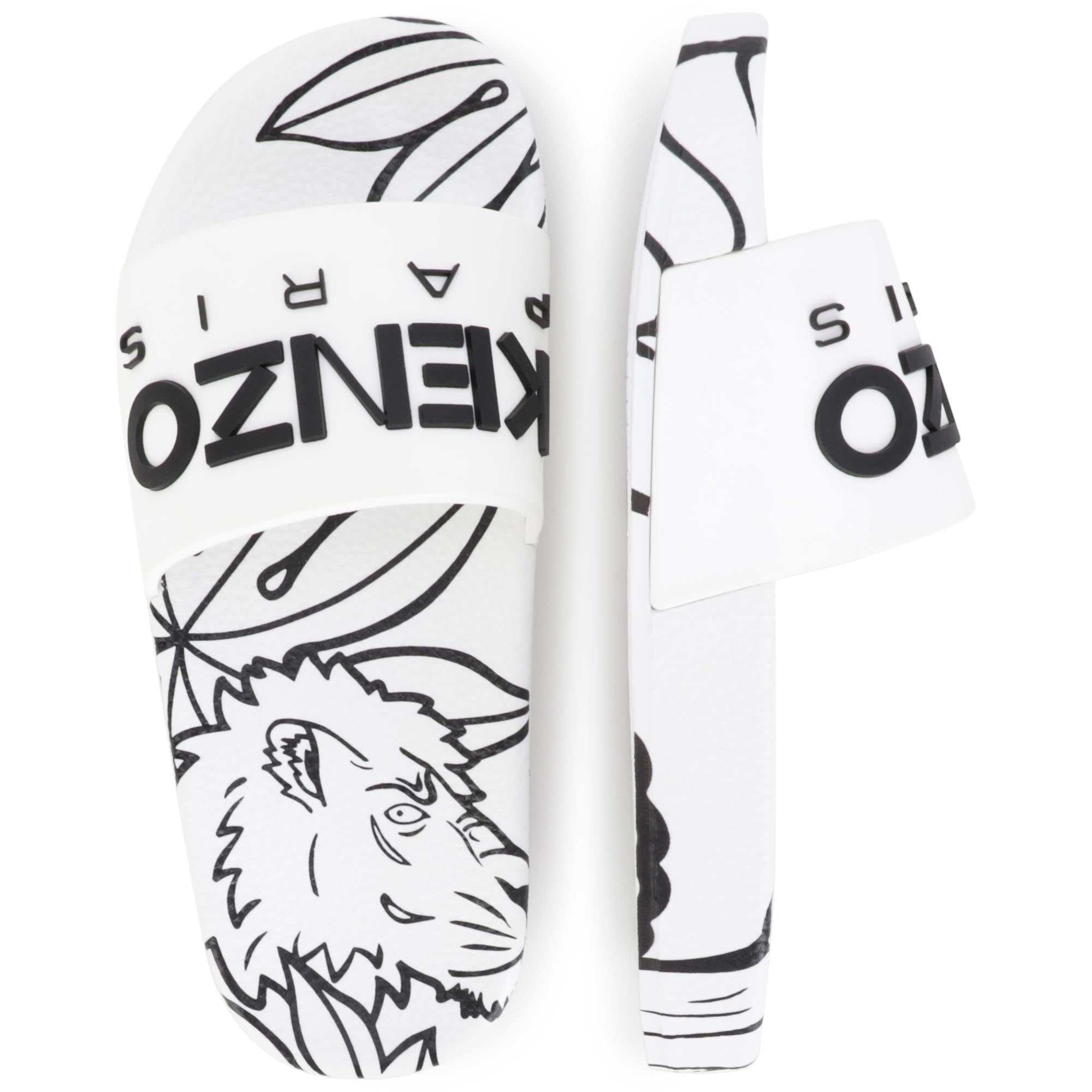 Boys & Girls White Logo Sandals