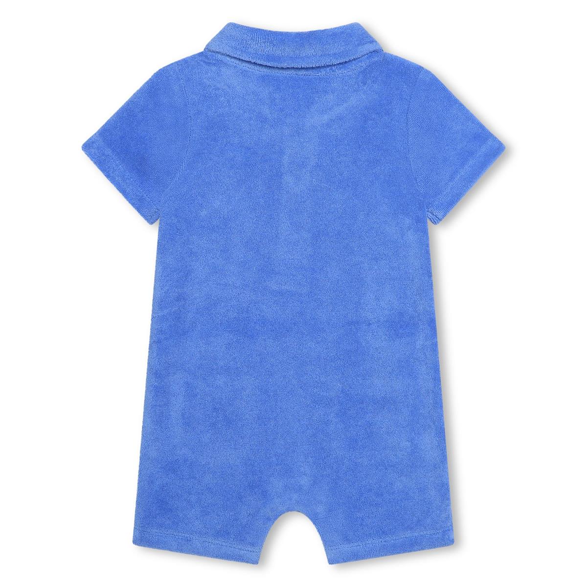 Baby Boys Blue Cotton Babysuit