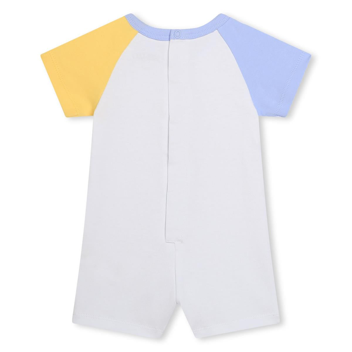 Baby Boys White Cotton Babysuit