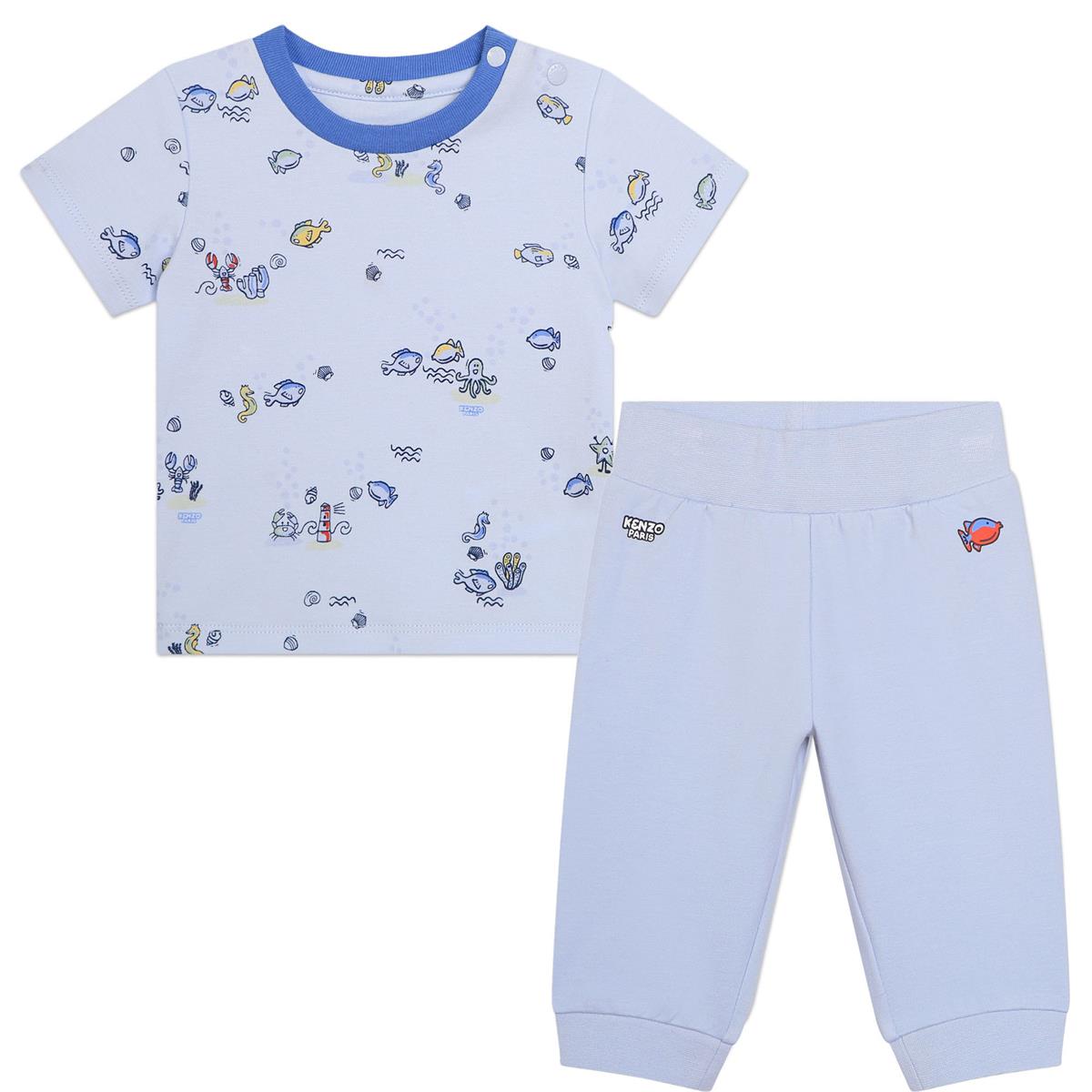 Baby Boys Blue Cotton Set