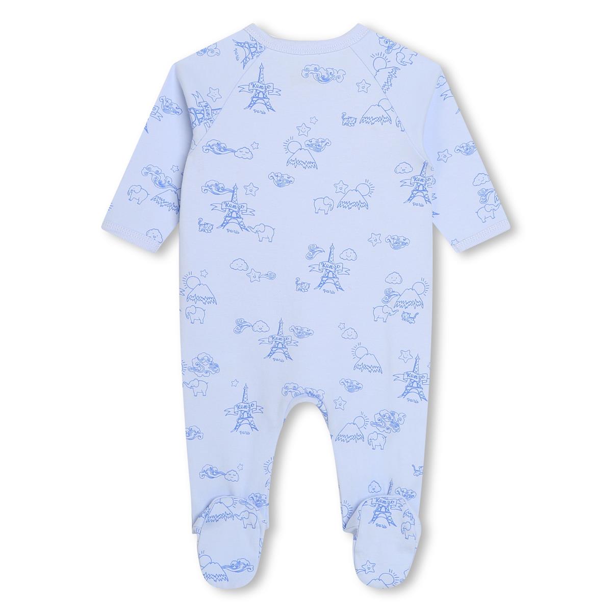 Baby Boys Blue Cotton Babysuit Set(2 Pack)
