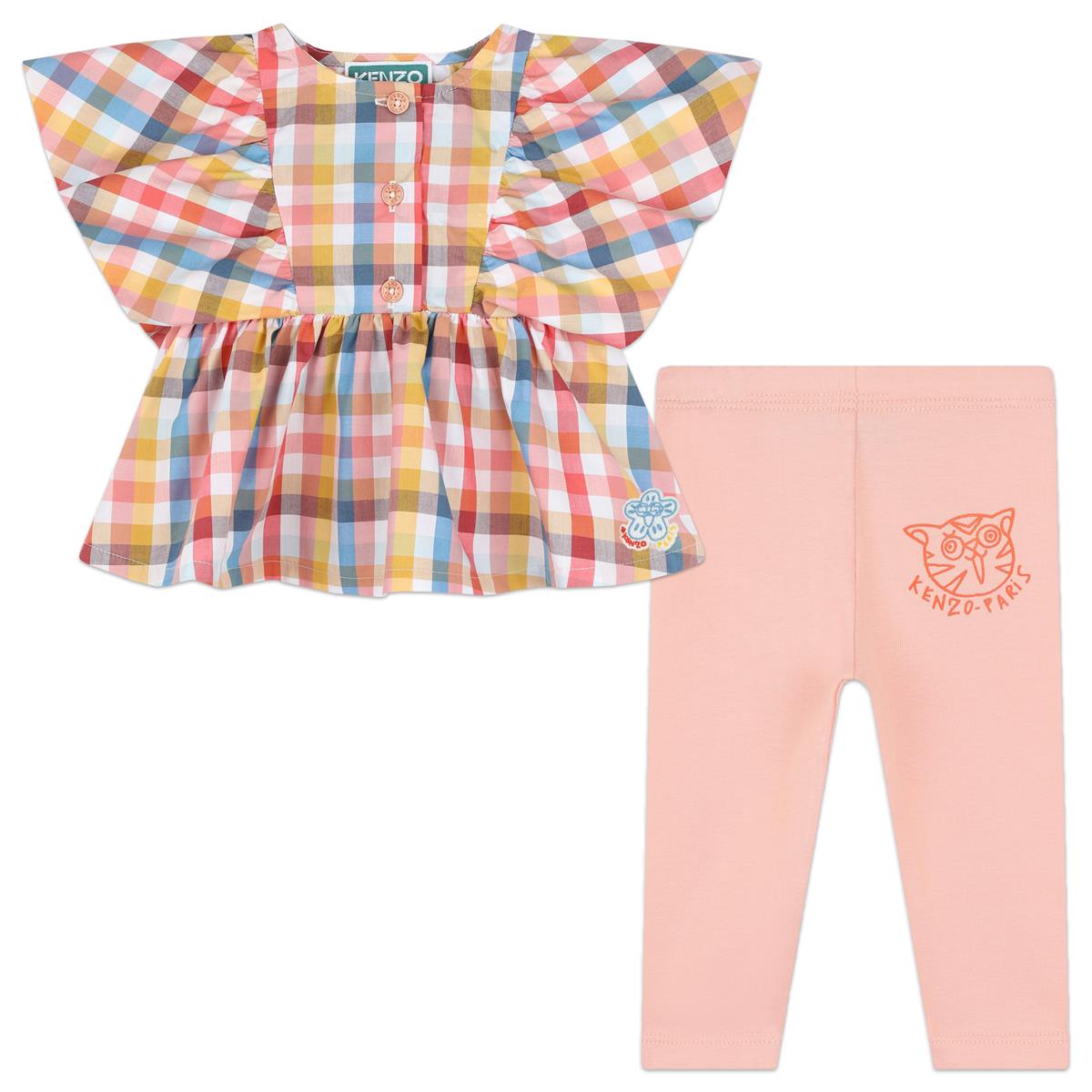 Baby Girls Yellow Check Cotton Set