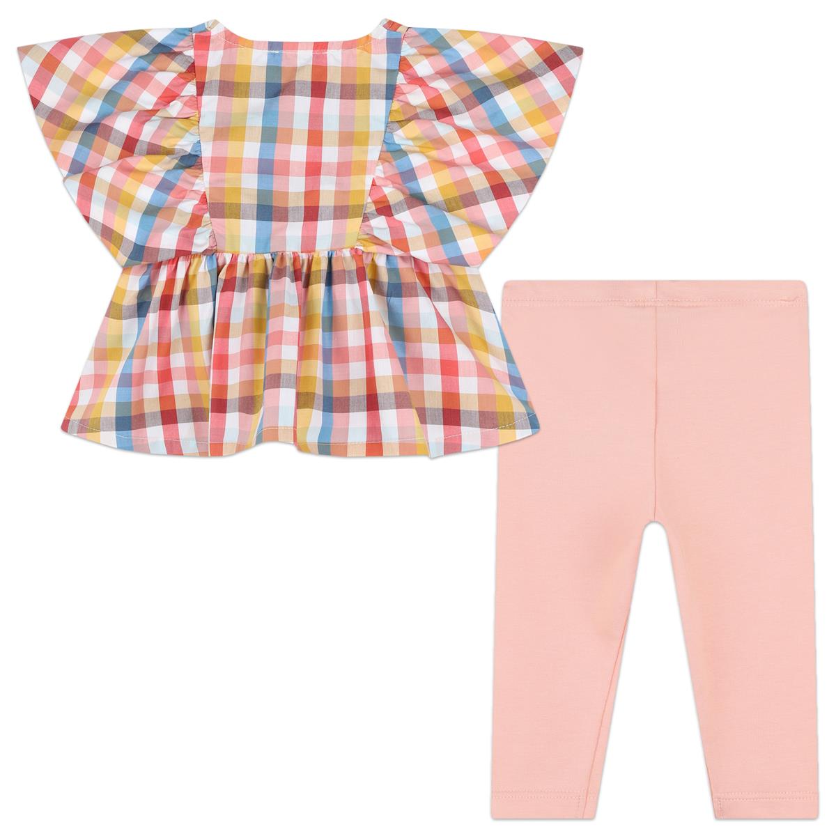 Baby Girls Yellow Check Cotton Set
