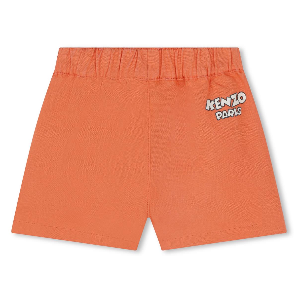 Baby Boys Orange Cotton Shorts