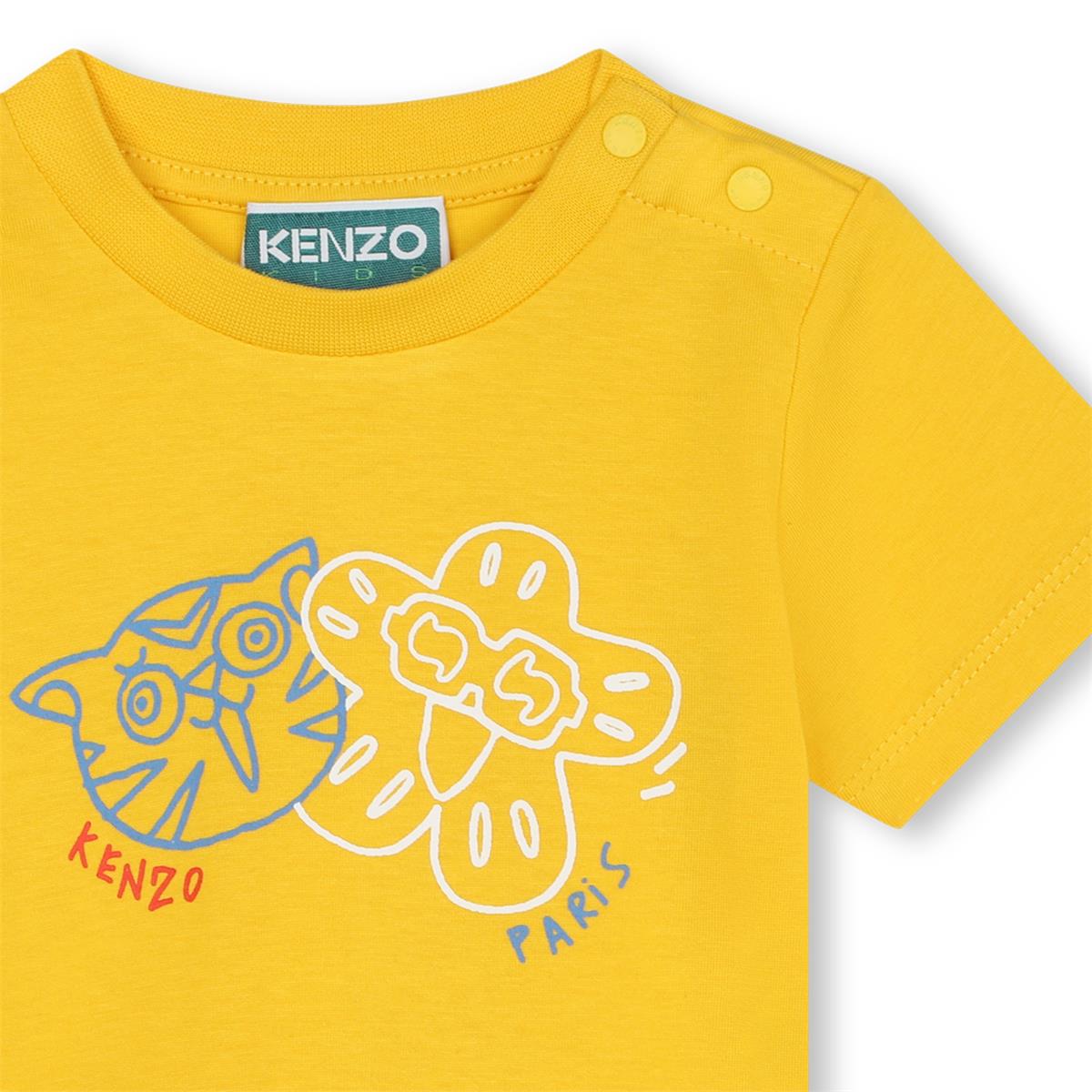 Baby Boys Yellow Cotton T-Shirt