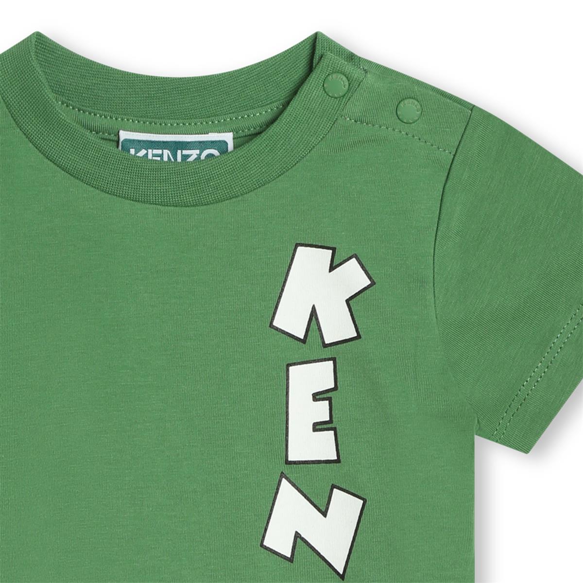 Baby Boys Green Cotton T-Shirt