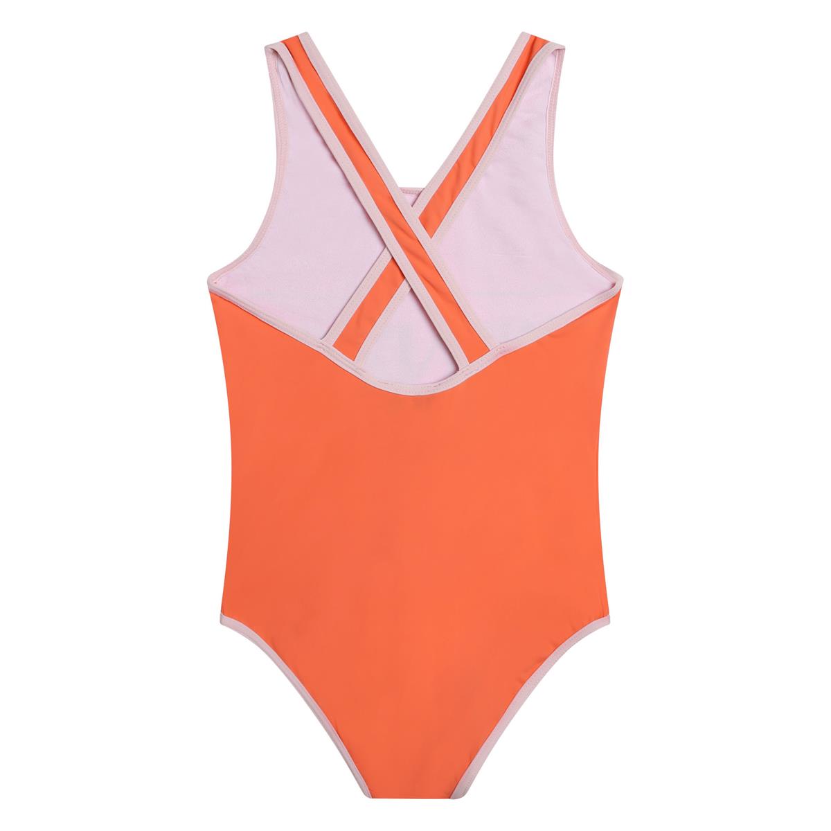 Girls Orange Logo Swimsuit