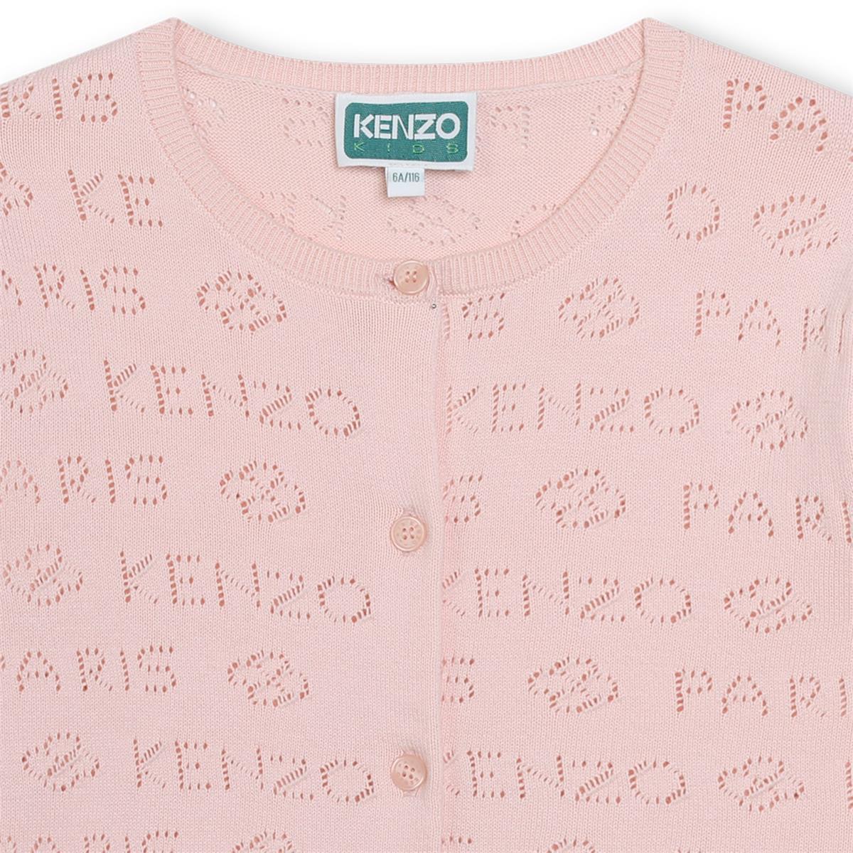 Girls Pink Cotton Cardigan