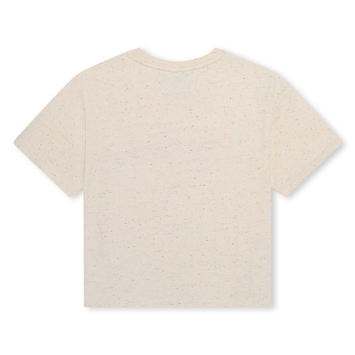 Girls Beige Cotton T-Shirt