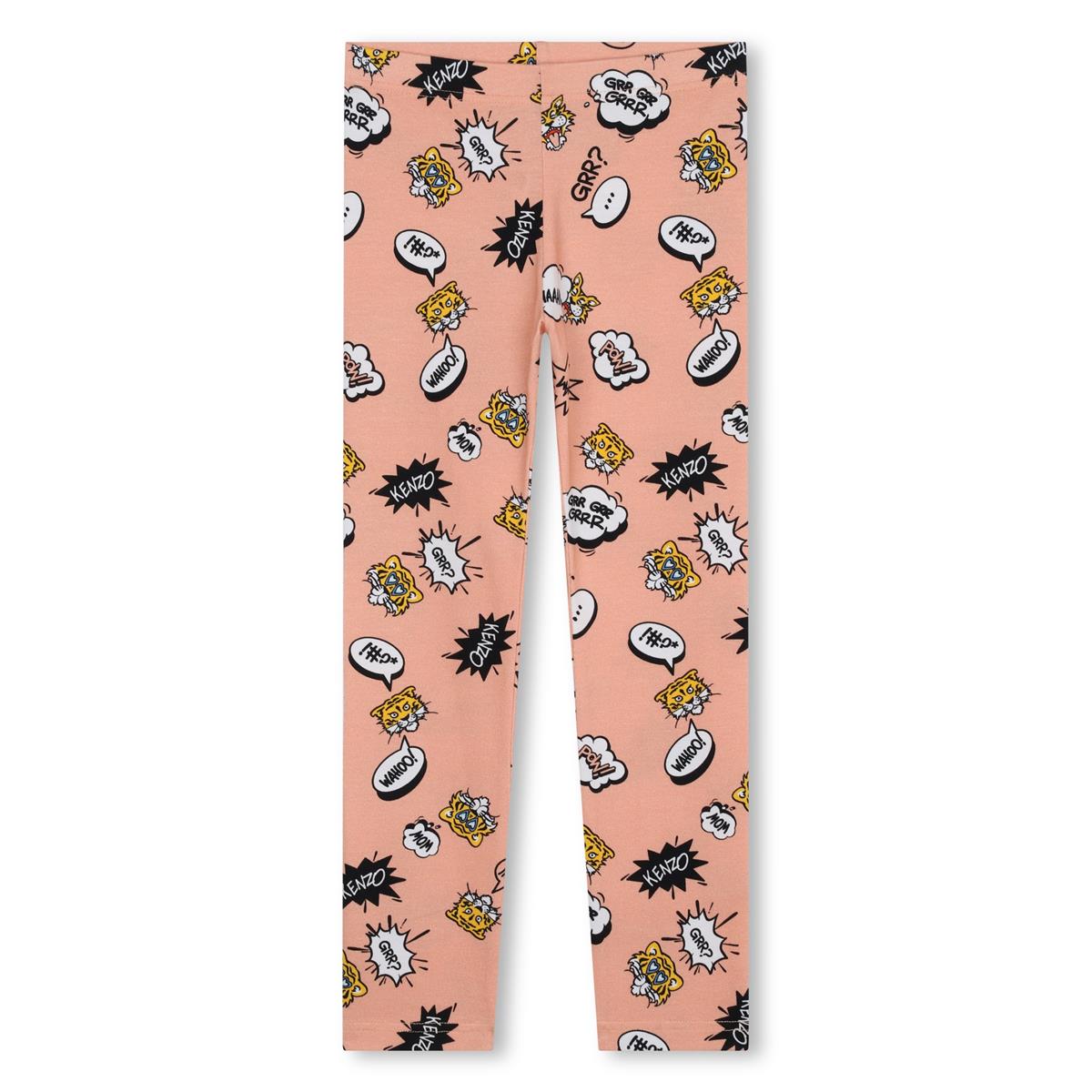 Girls Pink Cotton Leggings