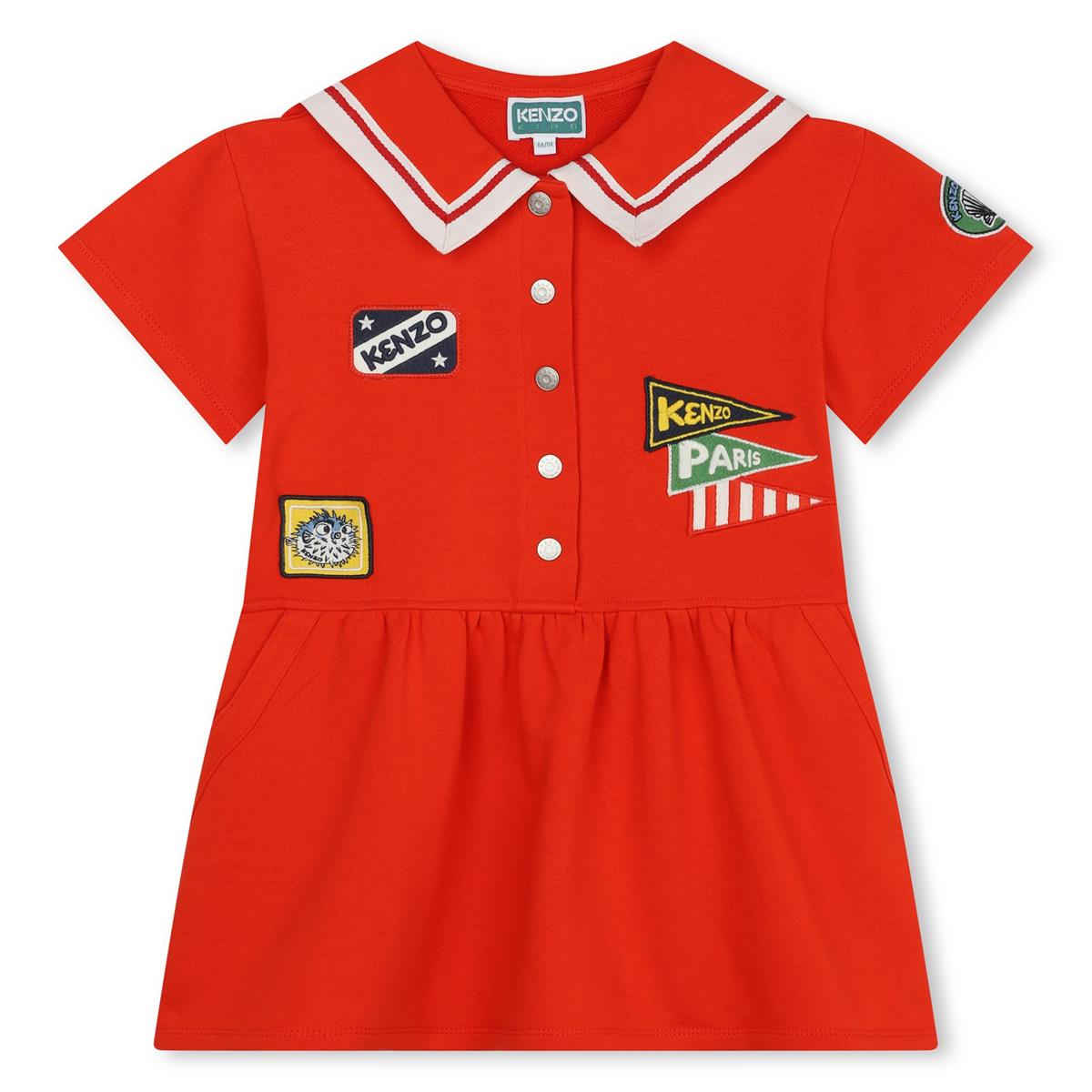 Girls Red Cotton Dress