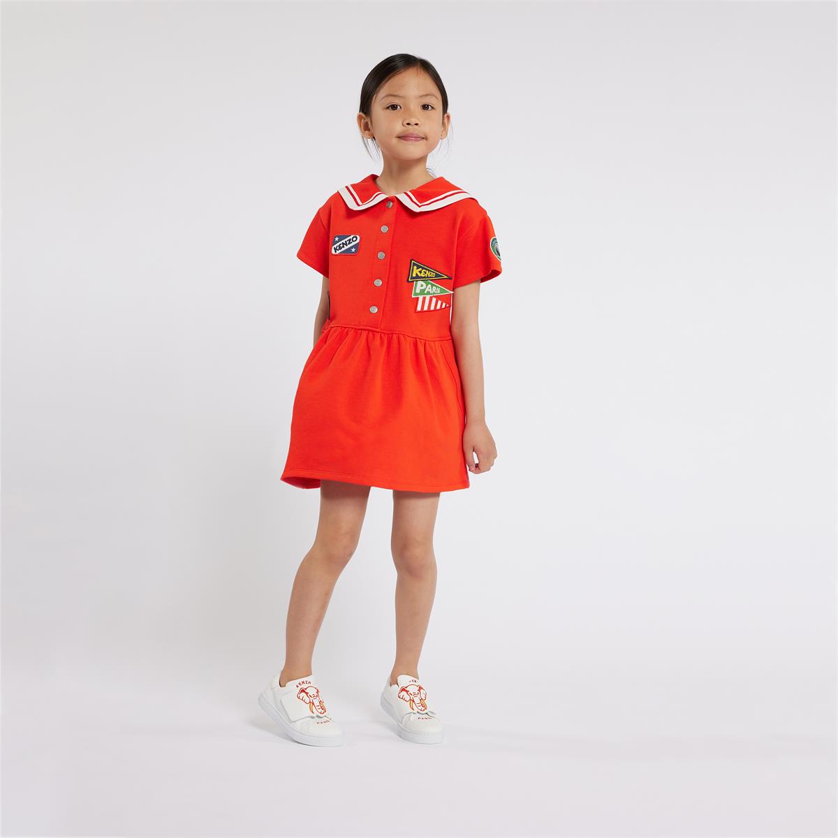 Girls Red Cotton Dress