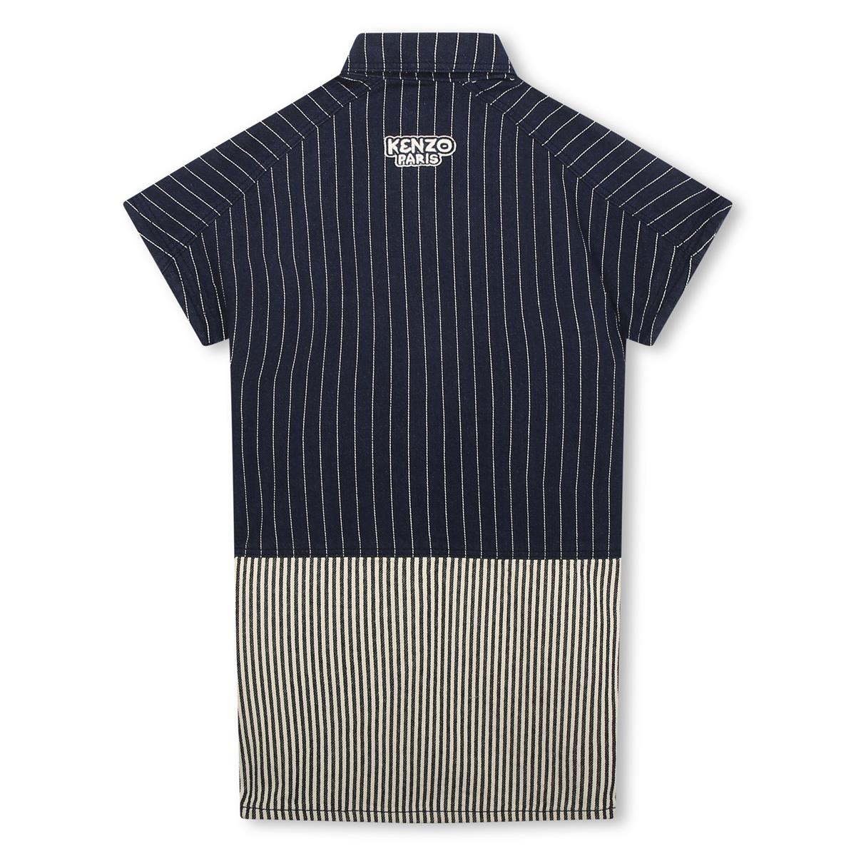 Girls Blue Stripes Cotton Dress