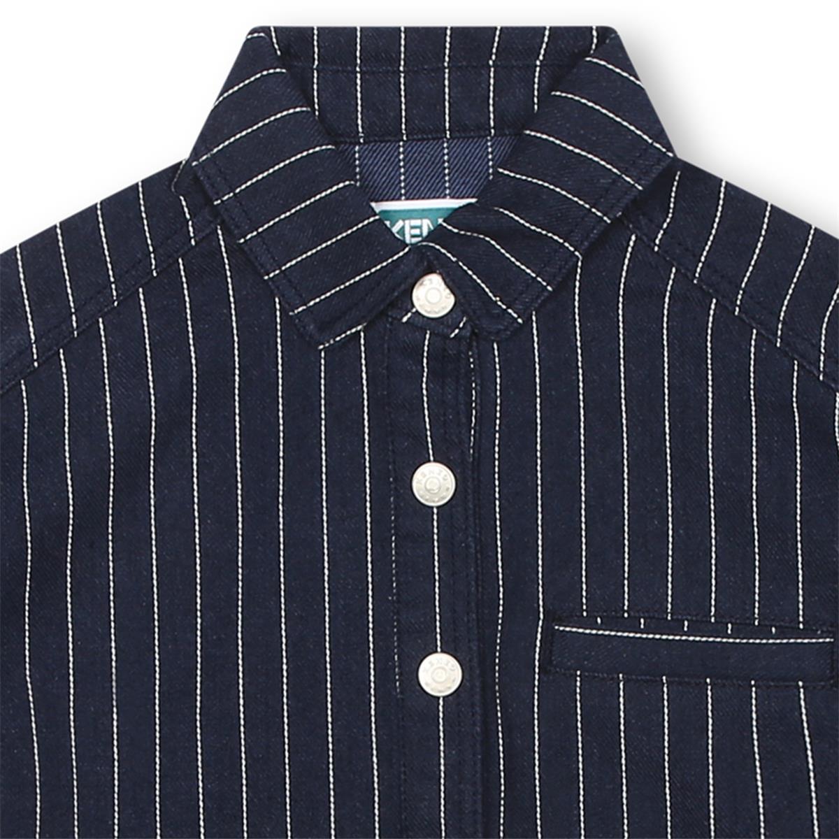 Girls Blue Stripes Cotton Dress