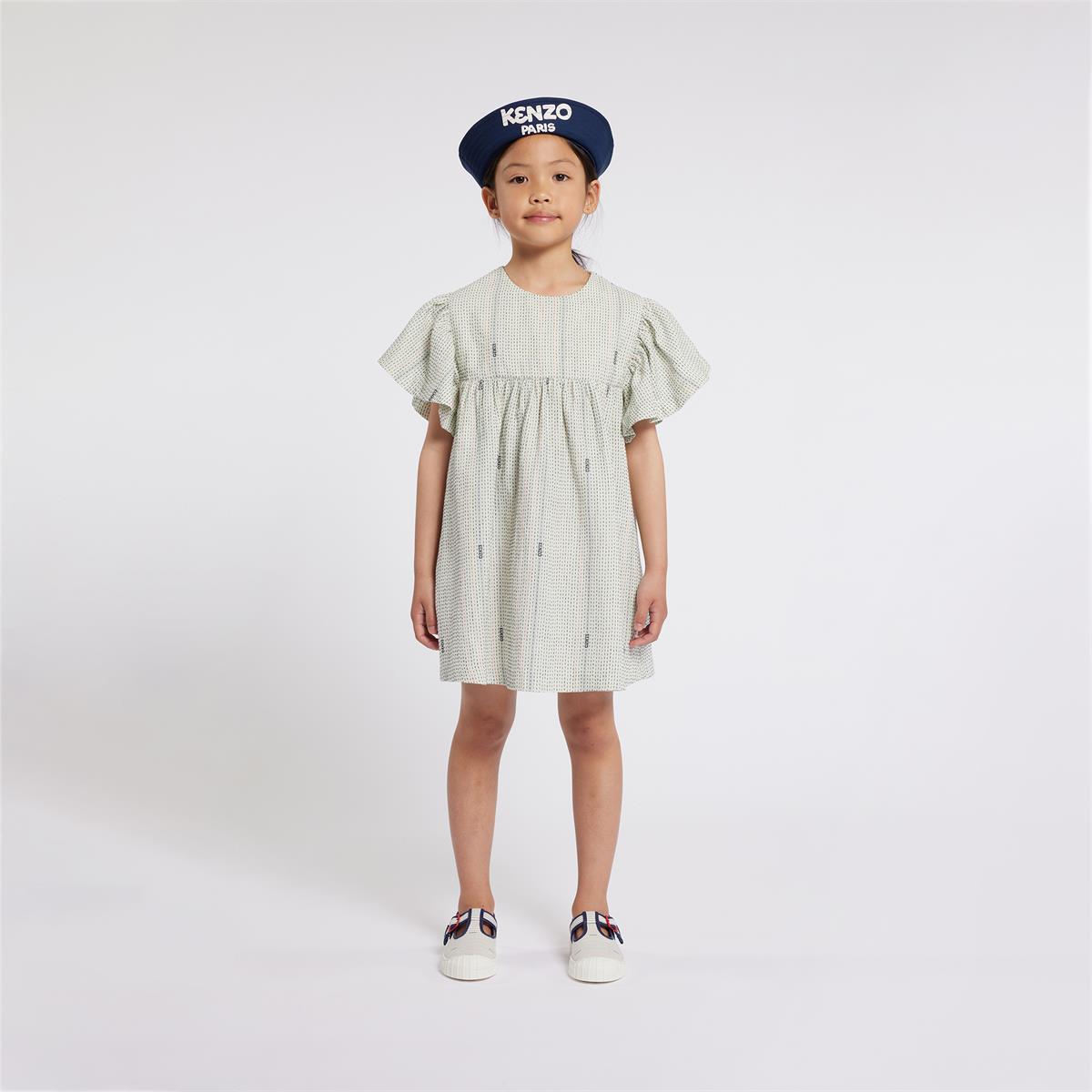 Girls Beige Cotton Dress