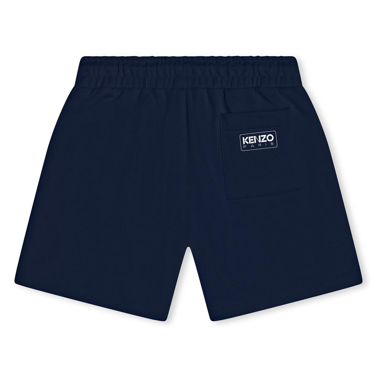 Girls Dark Blue Cotton Shorts