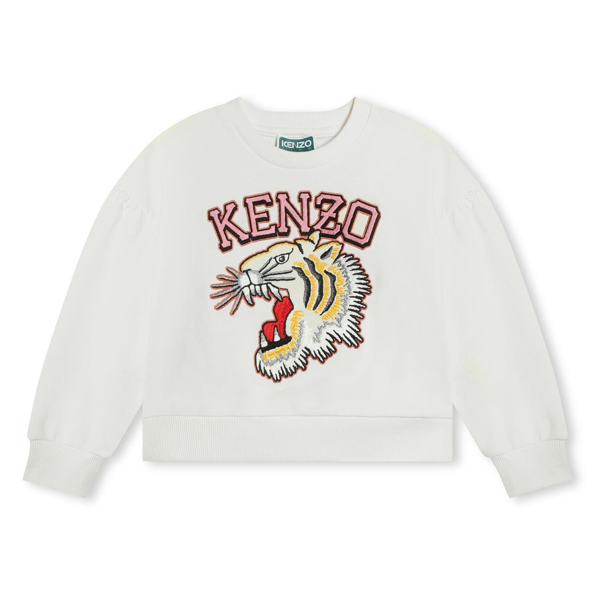 Girls White Cotton Sweatshirt