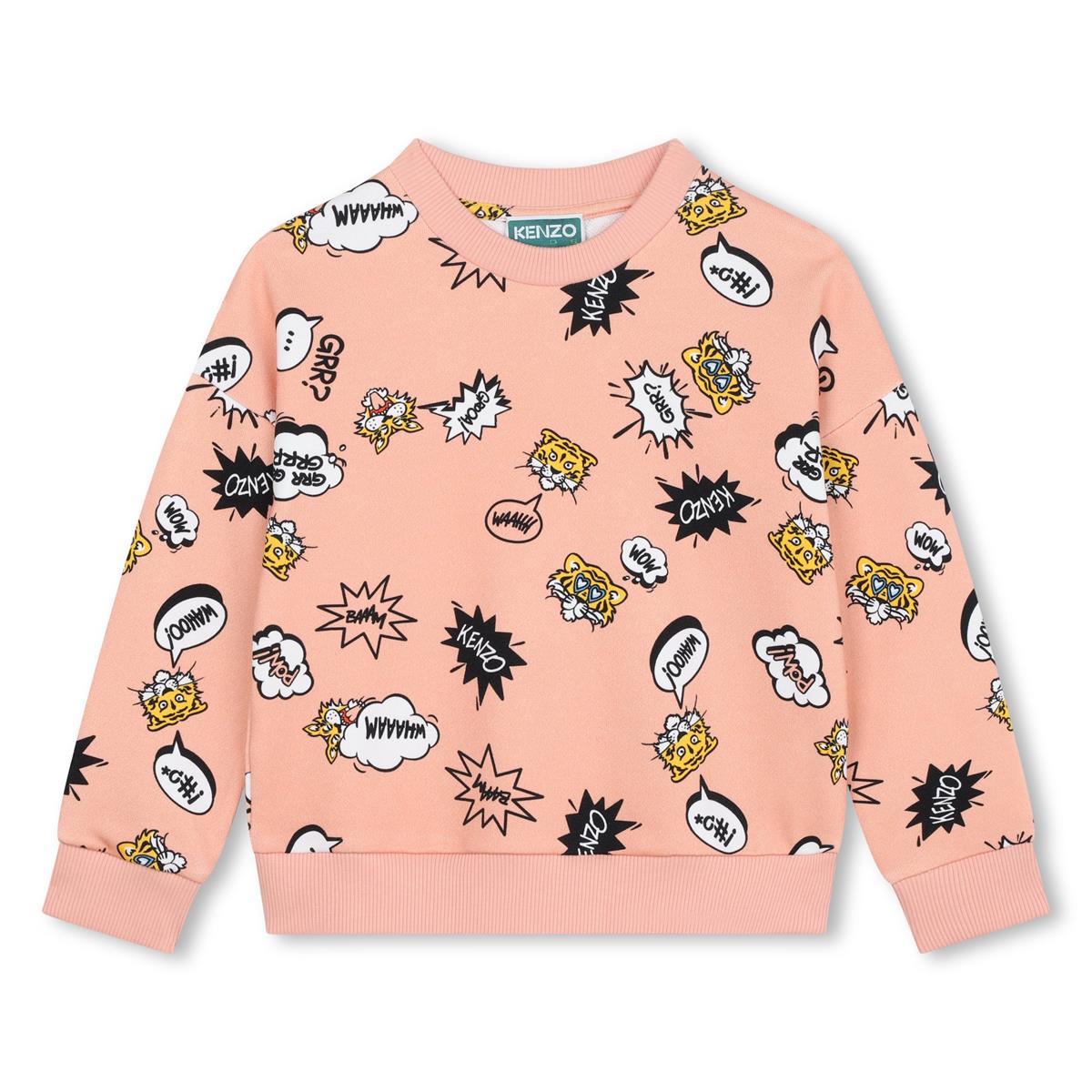 Girls Pink Cotton Sweatshirt