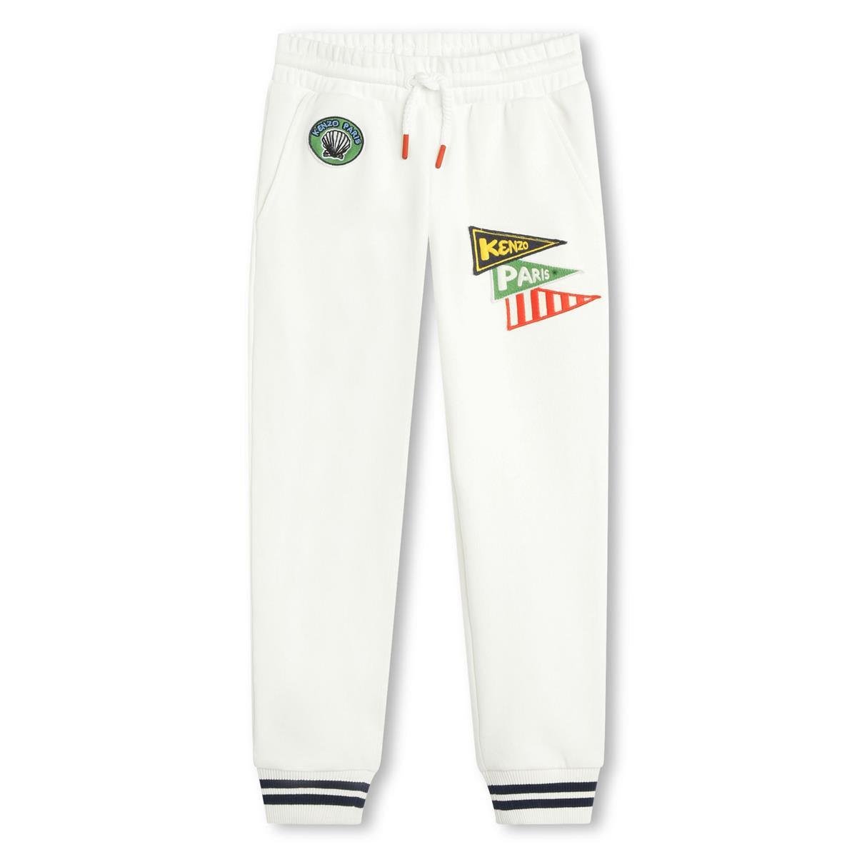Girls White Cotton Trousers