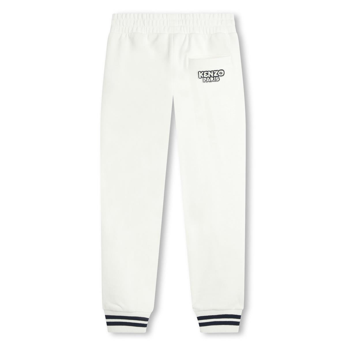 Girls White Cotton Trousers