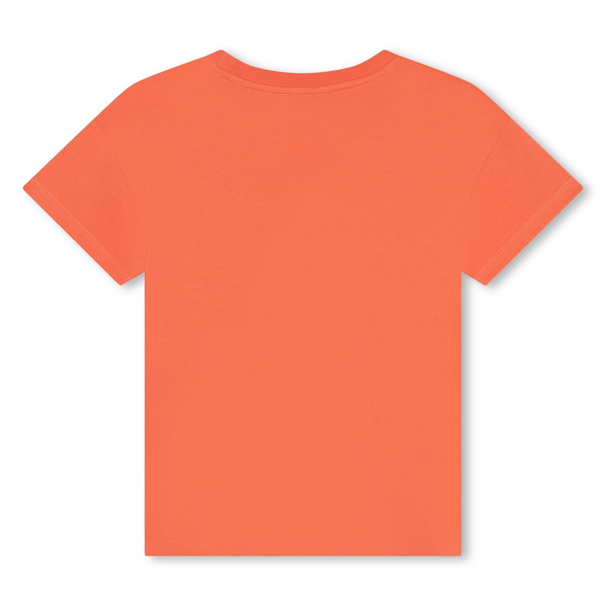 Girls Orange Cotton T-Shirt