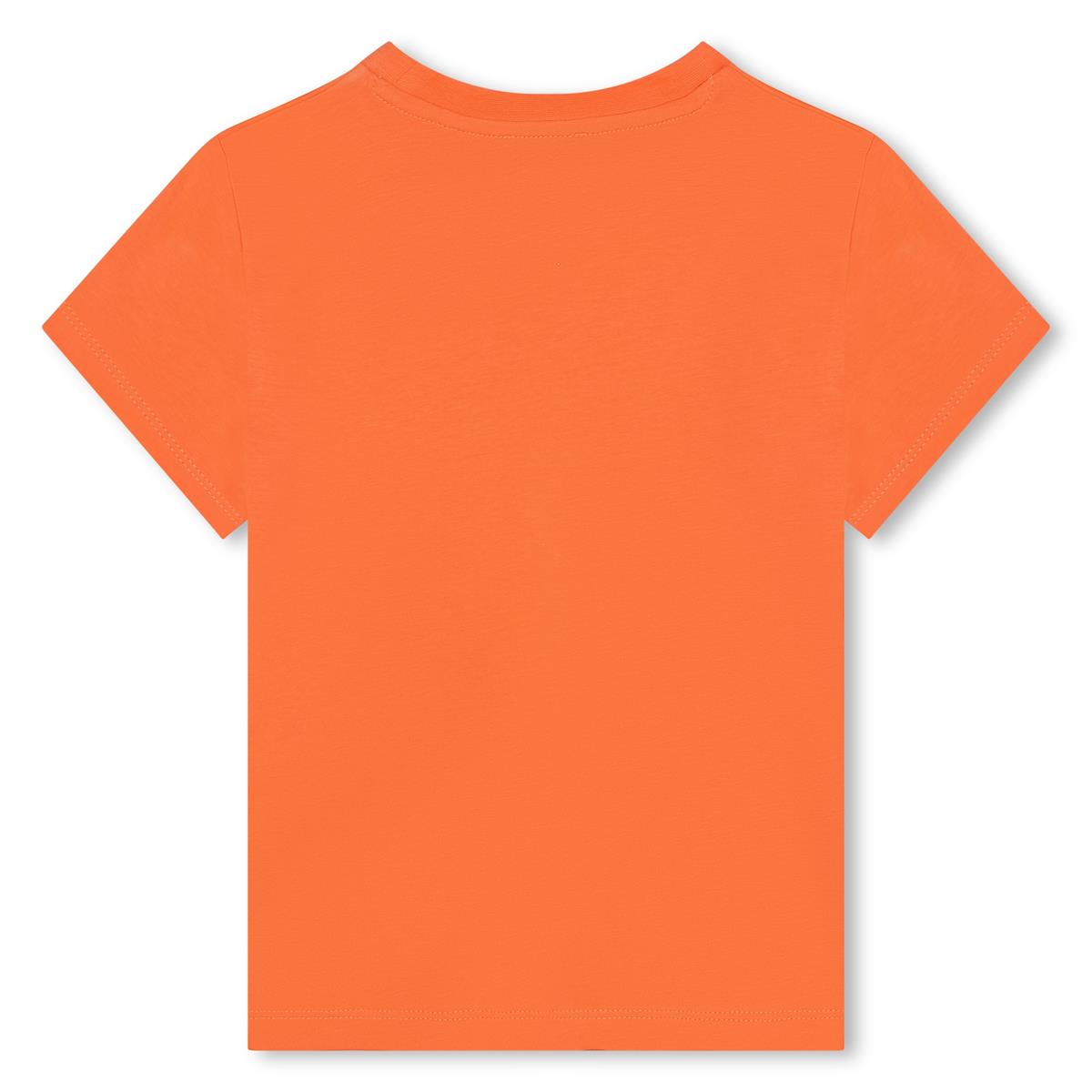 Girls Orange Cotton T-Shirt
