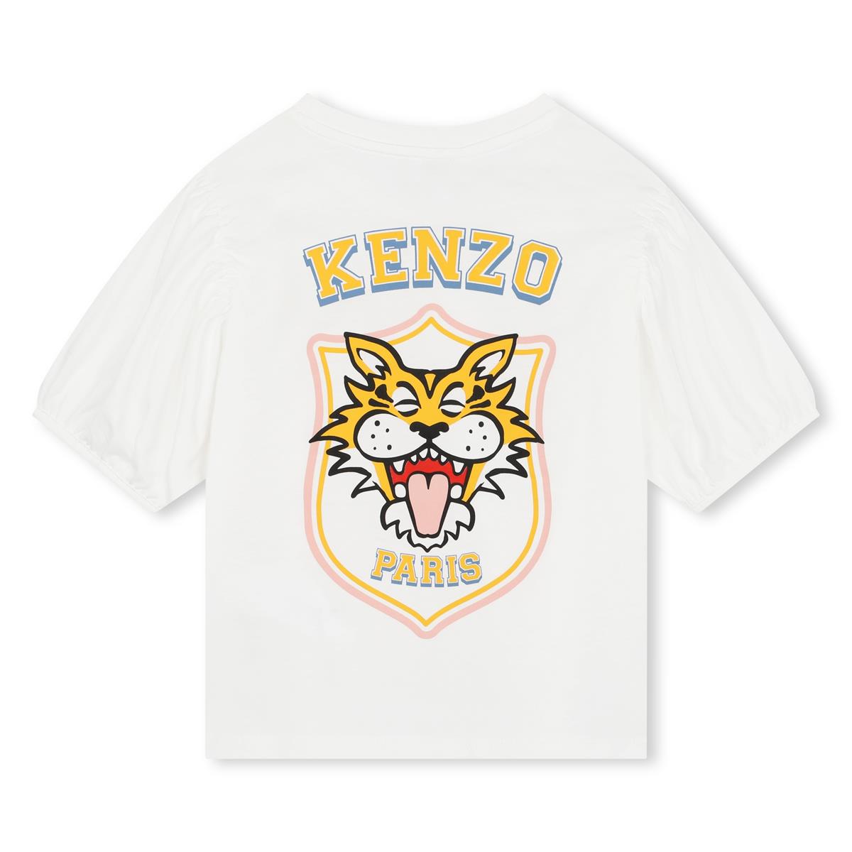 Girls White Cotton T-Shirt
