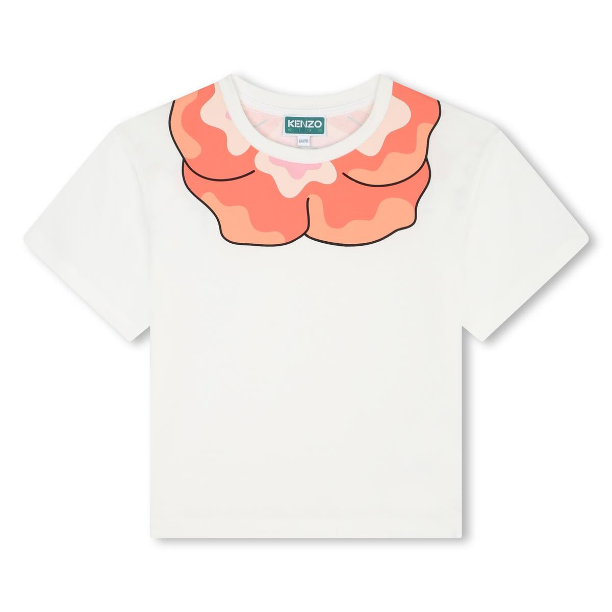 Girls White Cotton T-Shirt