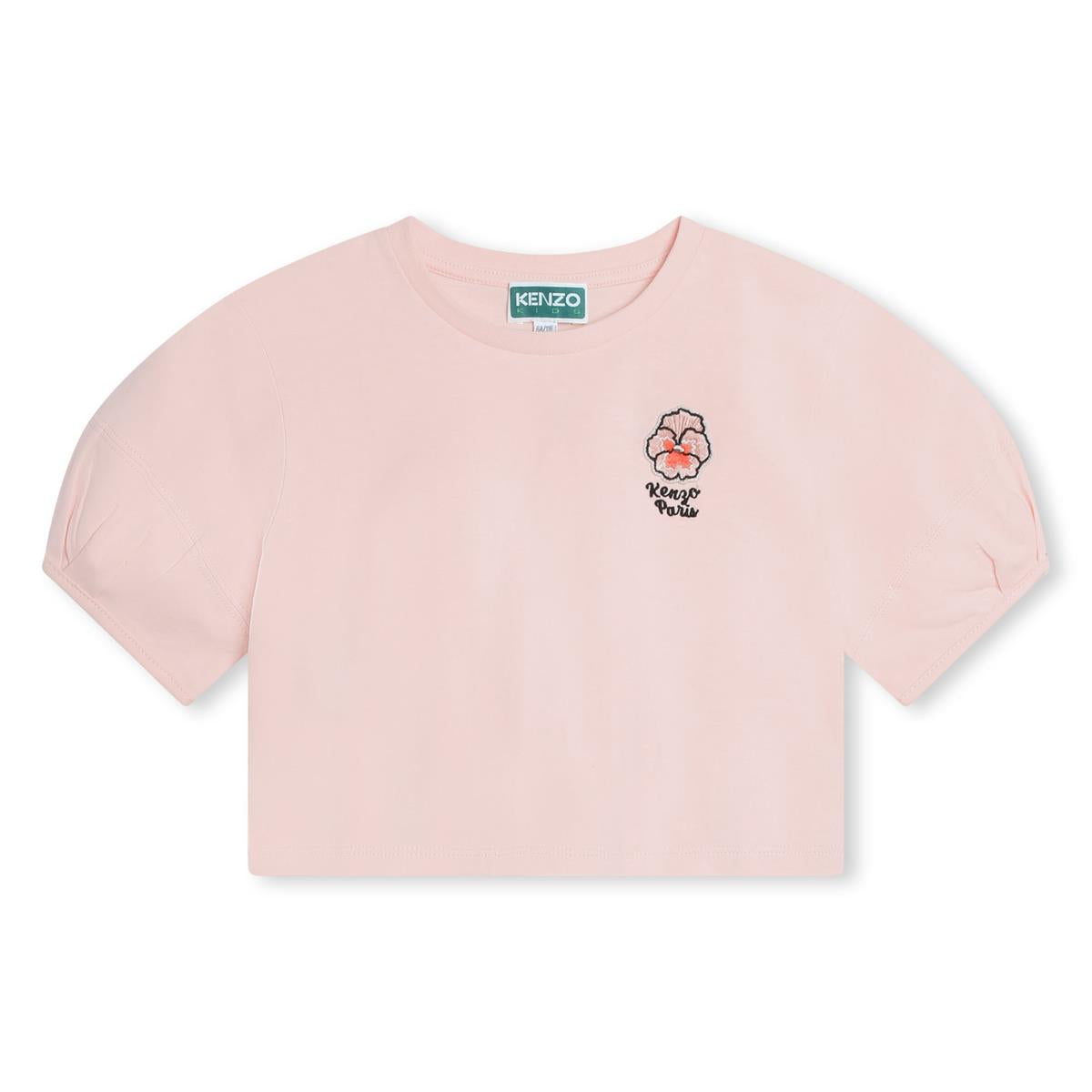 Girls Light Pink Cotton T-Shirt