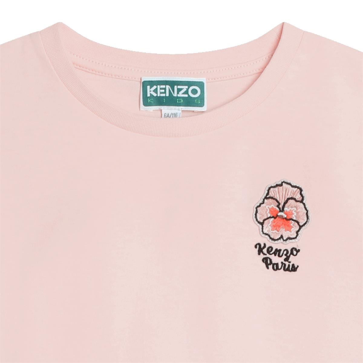 Girls Light Pink Cotton T-Shirt