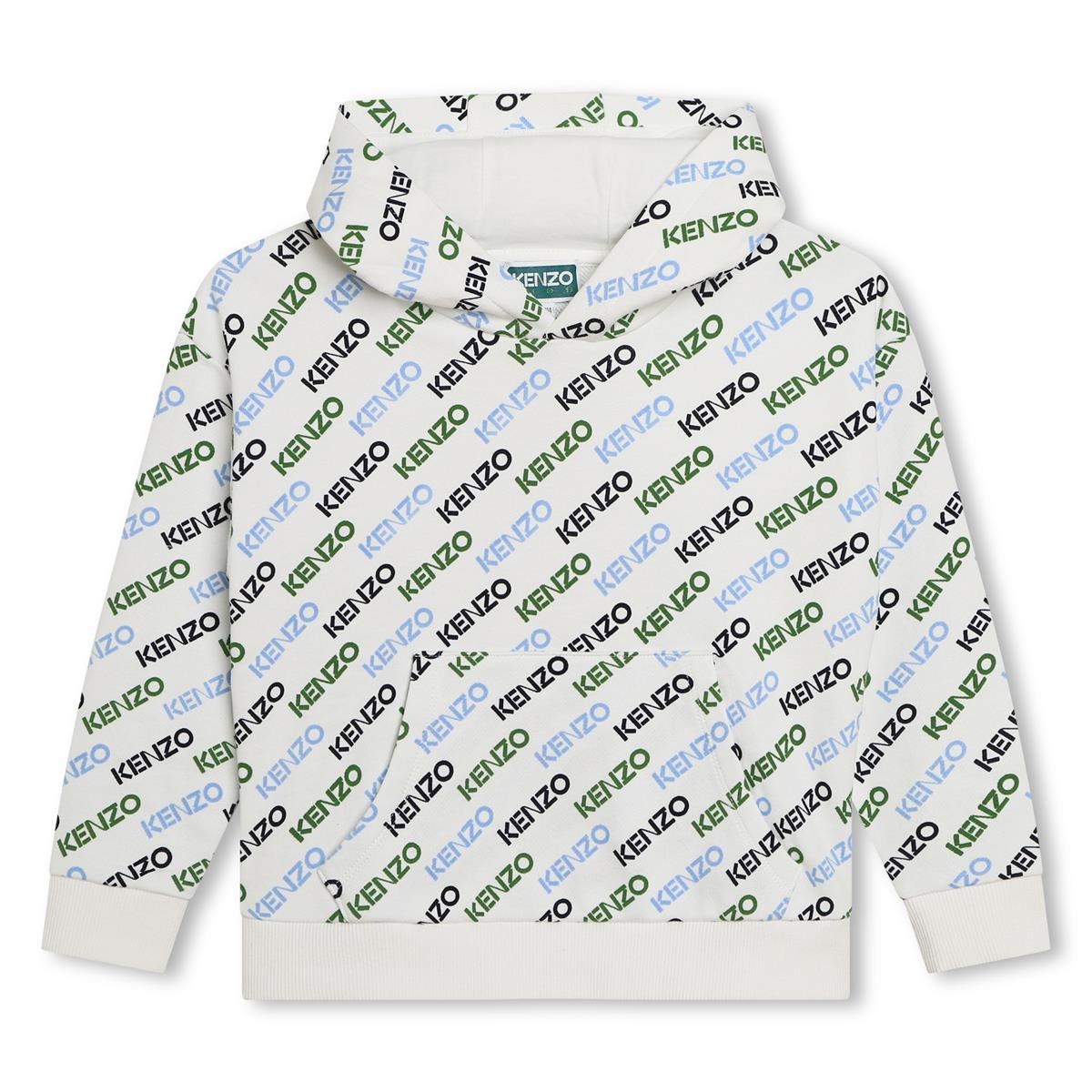 Boys White Logo Cotton Sweatshirt