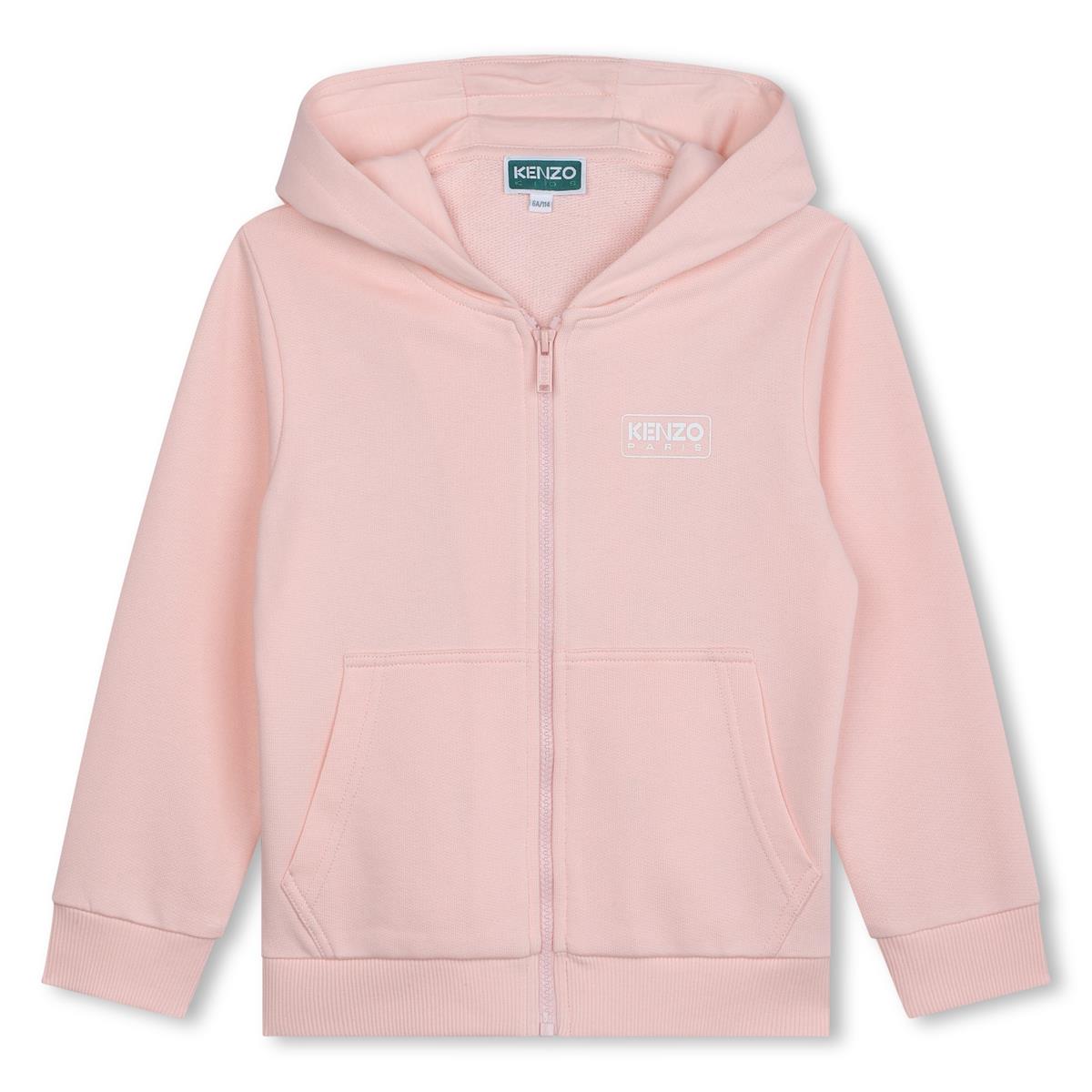 Boys & Girls Pink Cotton Zip-Up Top