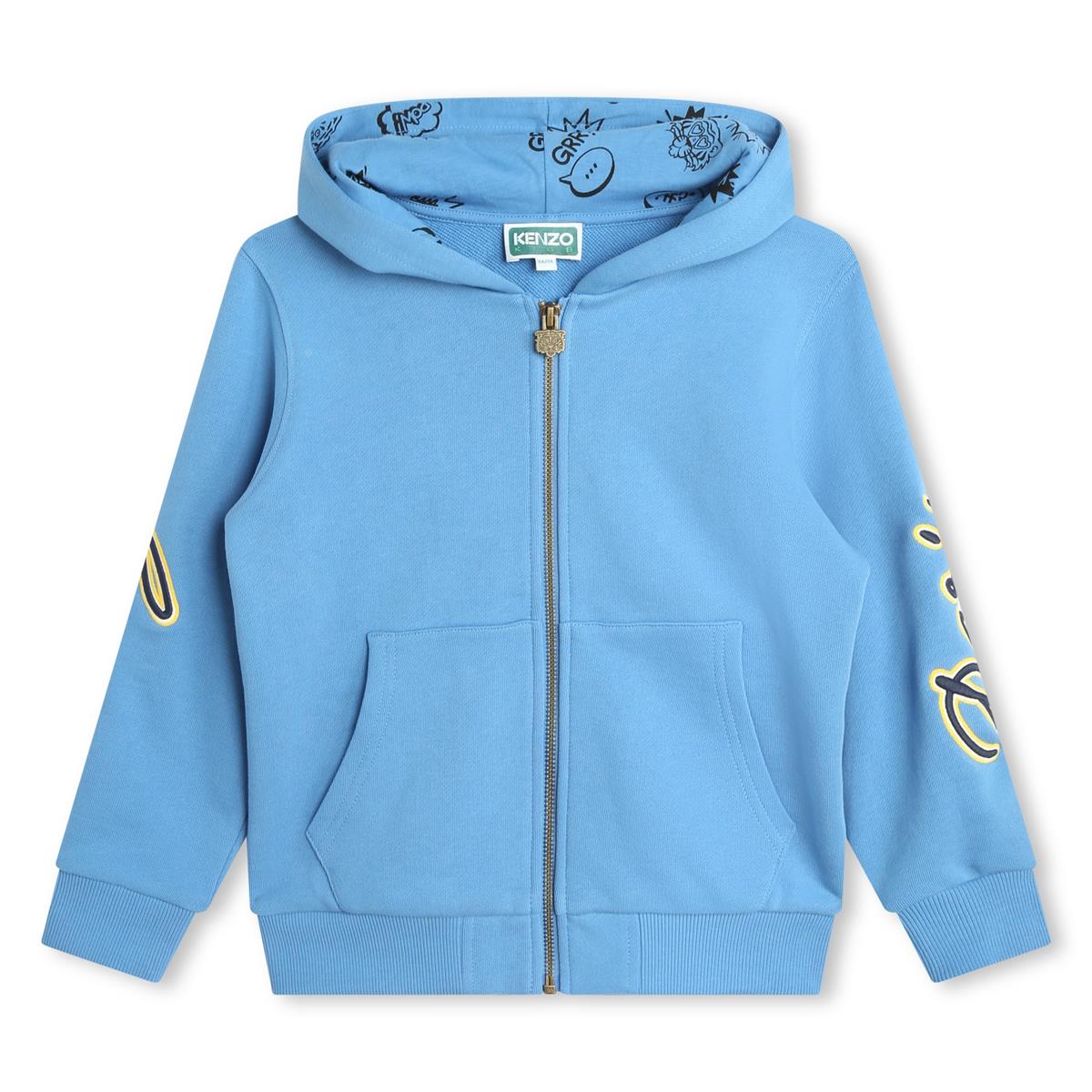 Boys Blue Cotton Zip-Up Top