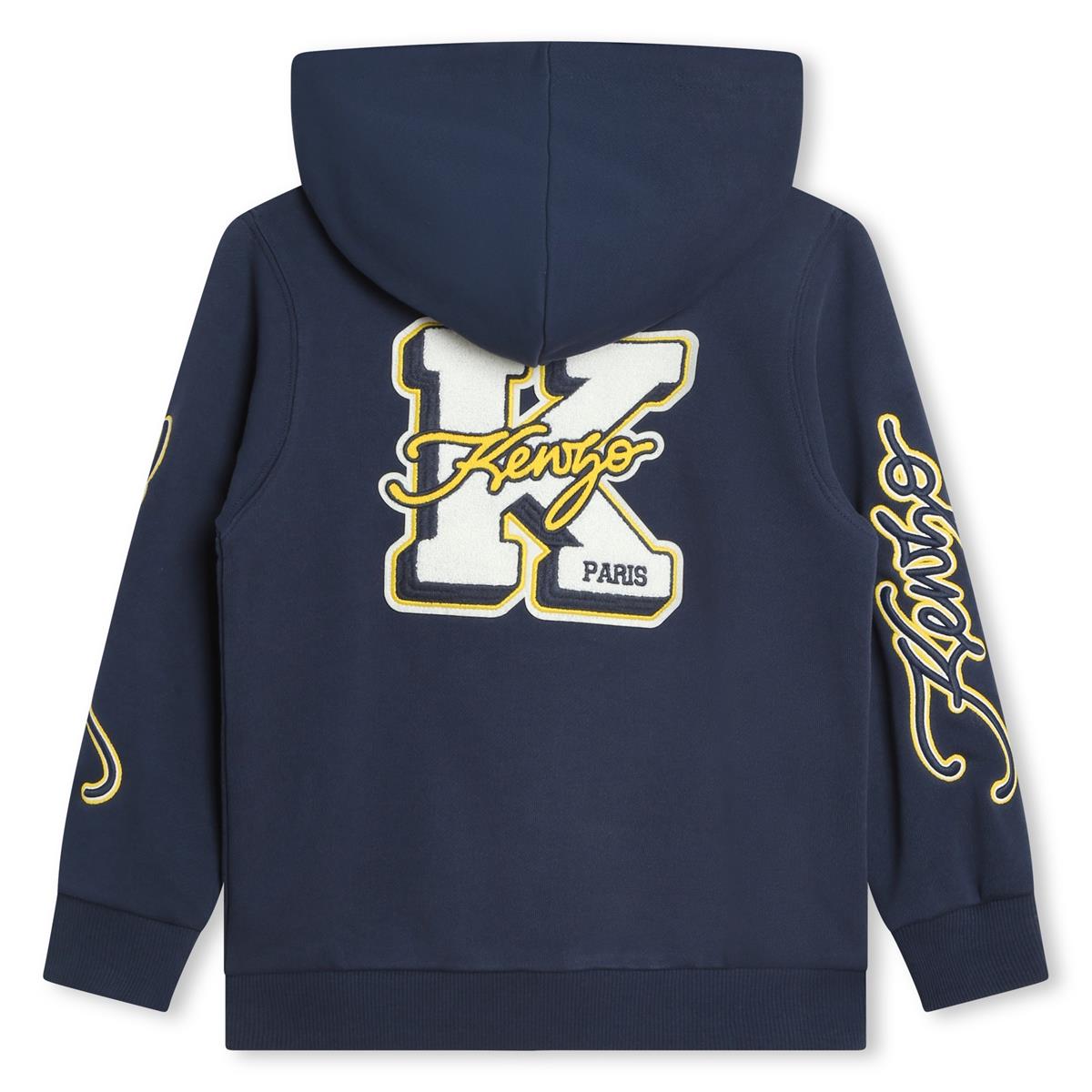 Boys Navy Cotton Zip-Up Top