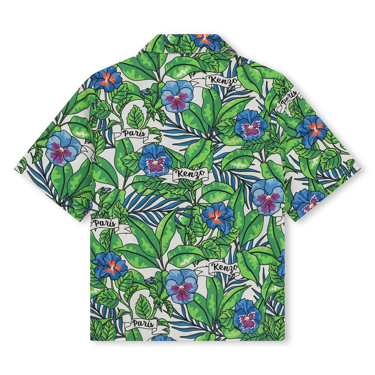 Boys Green Cotton Shirt